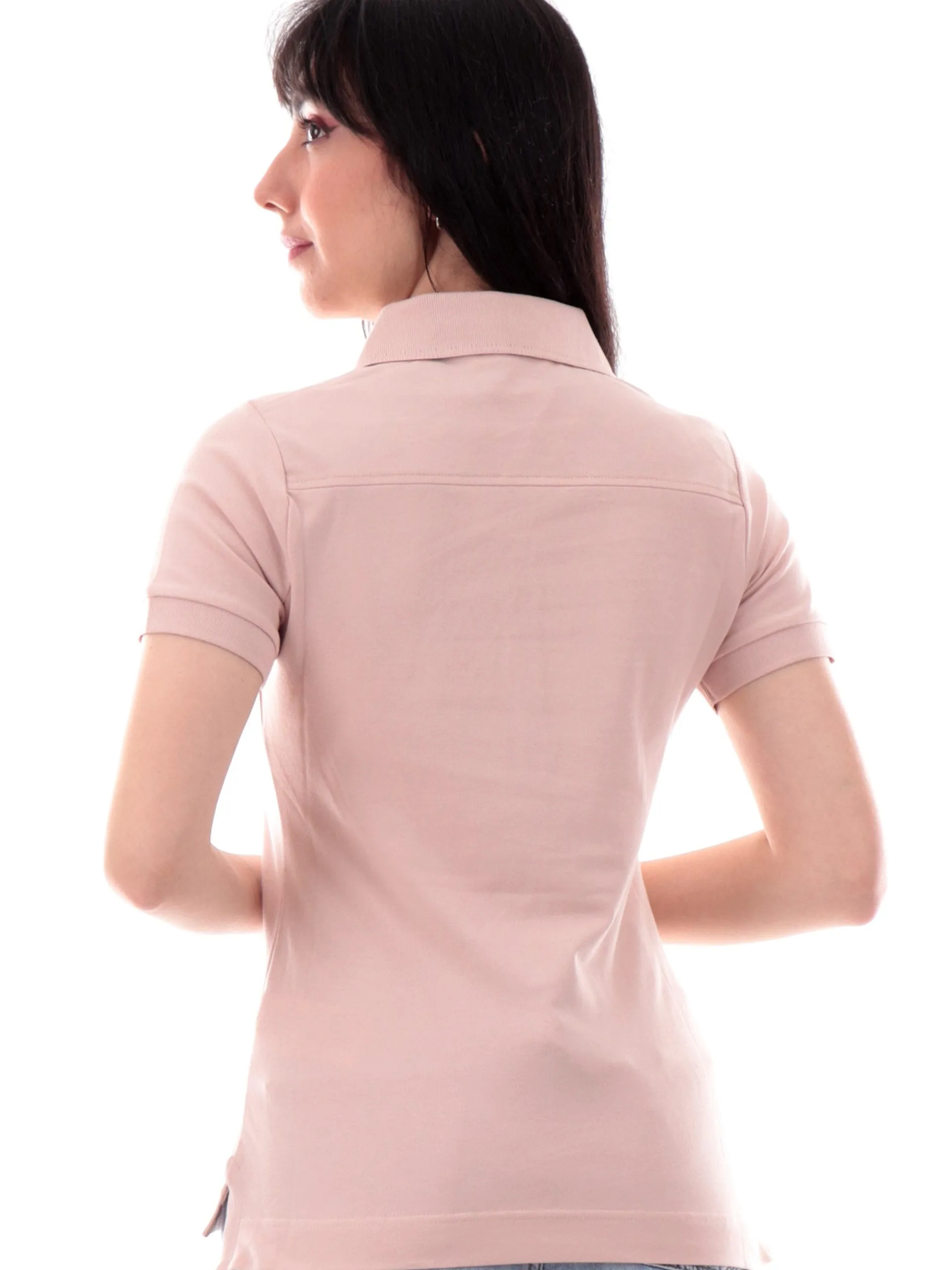 BARBOUR Polo*Polo rosa da donna Portsdown Top logo ricamato LML0634