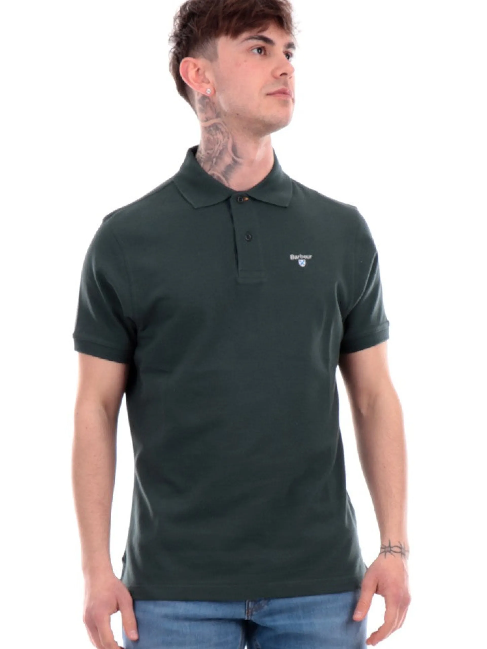 BARBOUR Polo*Polo verde da uomo Tartan Pique MML0012