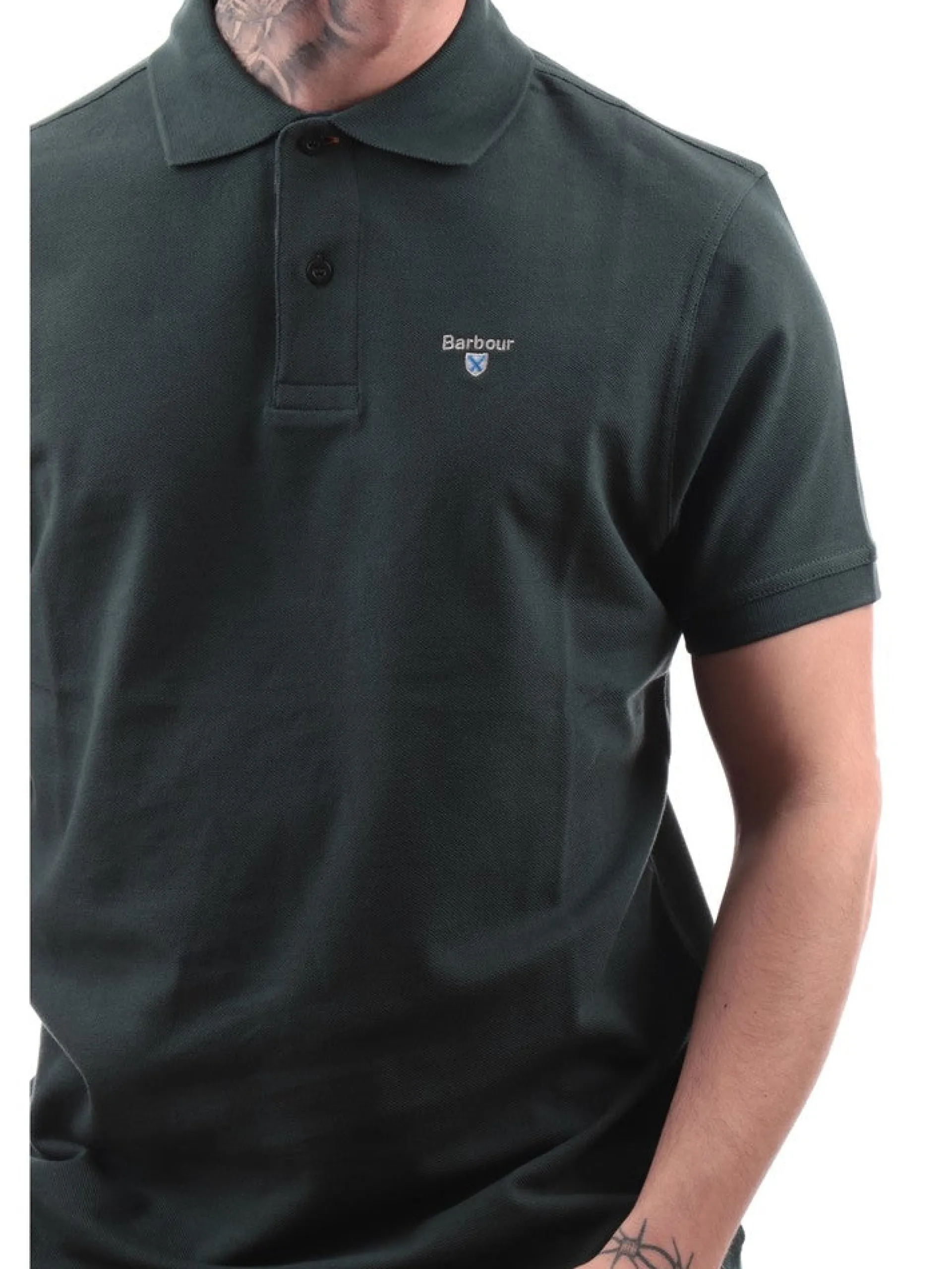 BARBOUR Polo*Polo verde da uomo Tartan Pique MML0012