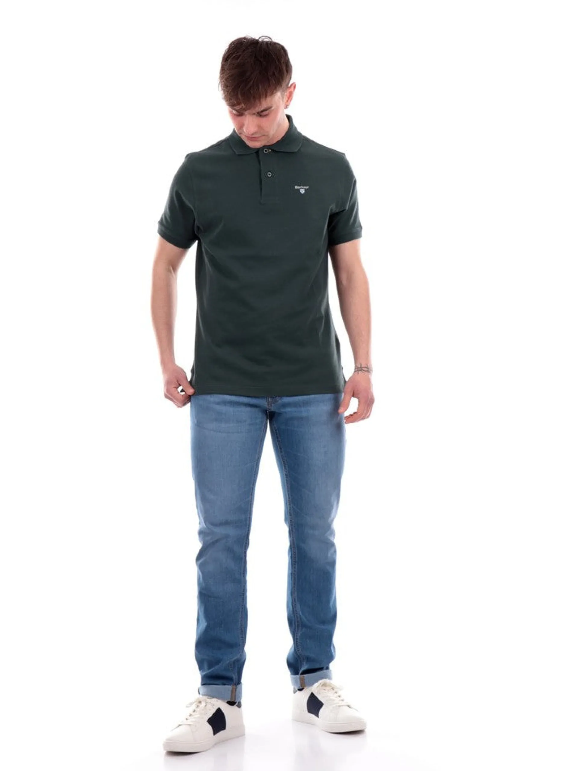 BARBOUR Polo*Polo verde da uomo Tartan Pique MML0012