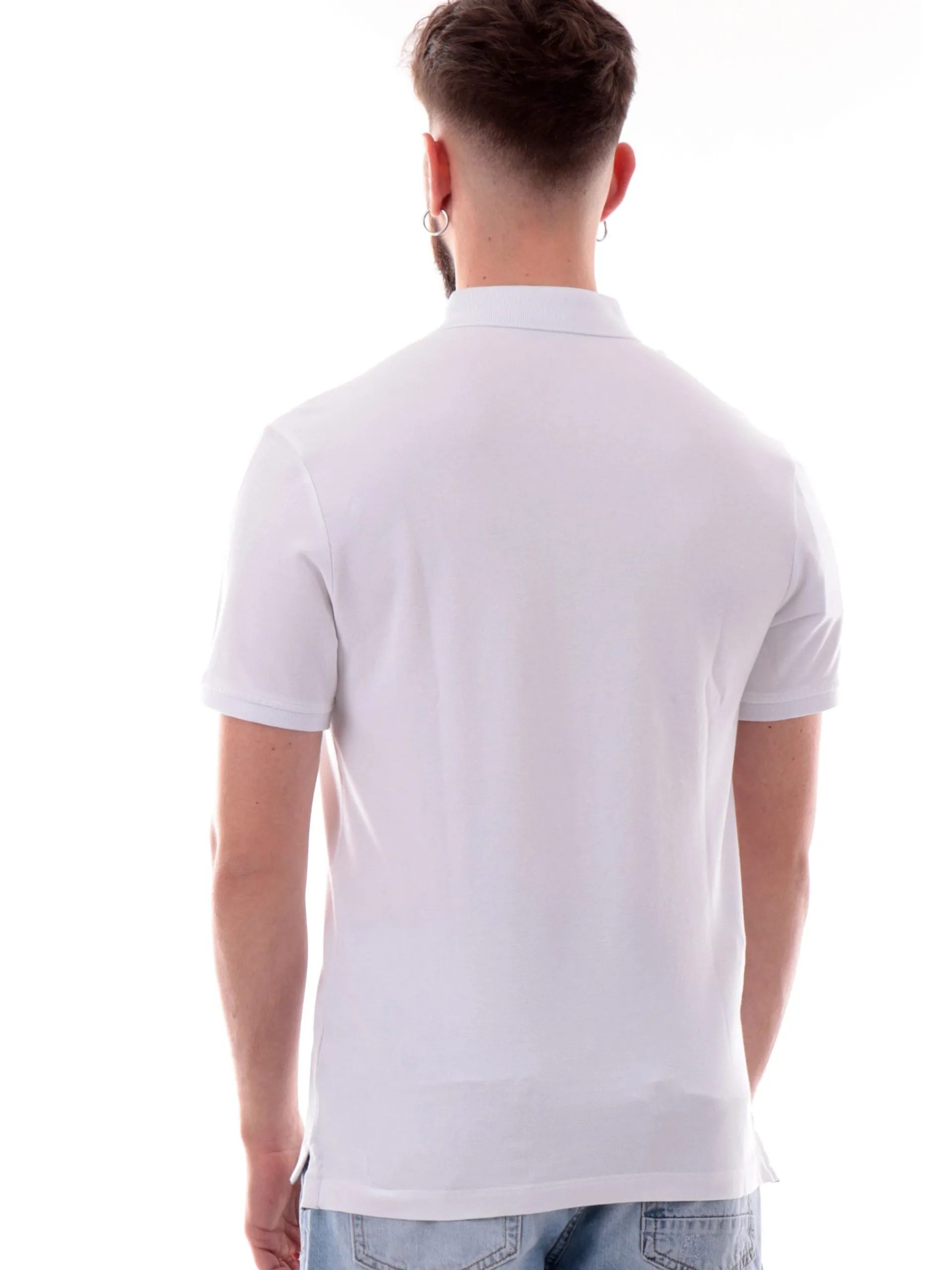 BLAUER Polo*Polo bianca Alban da uomo logo lato cuore T02309007125