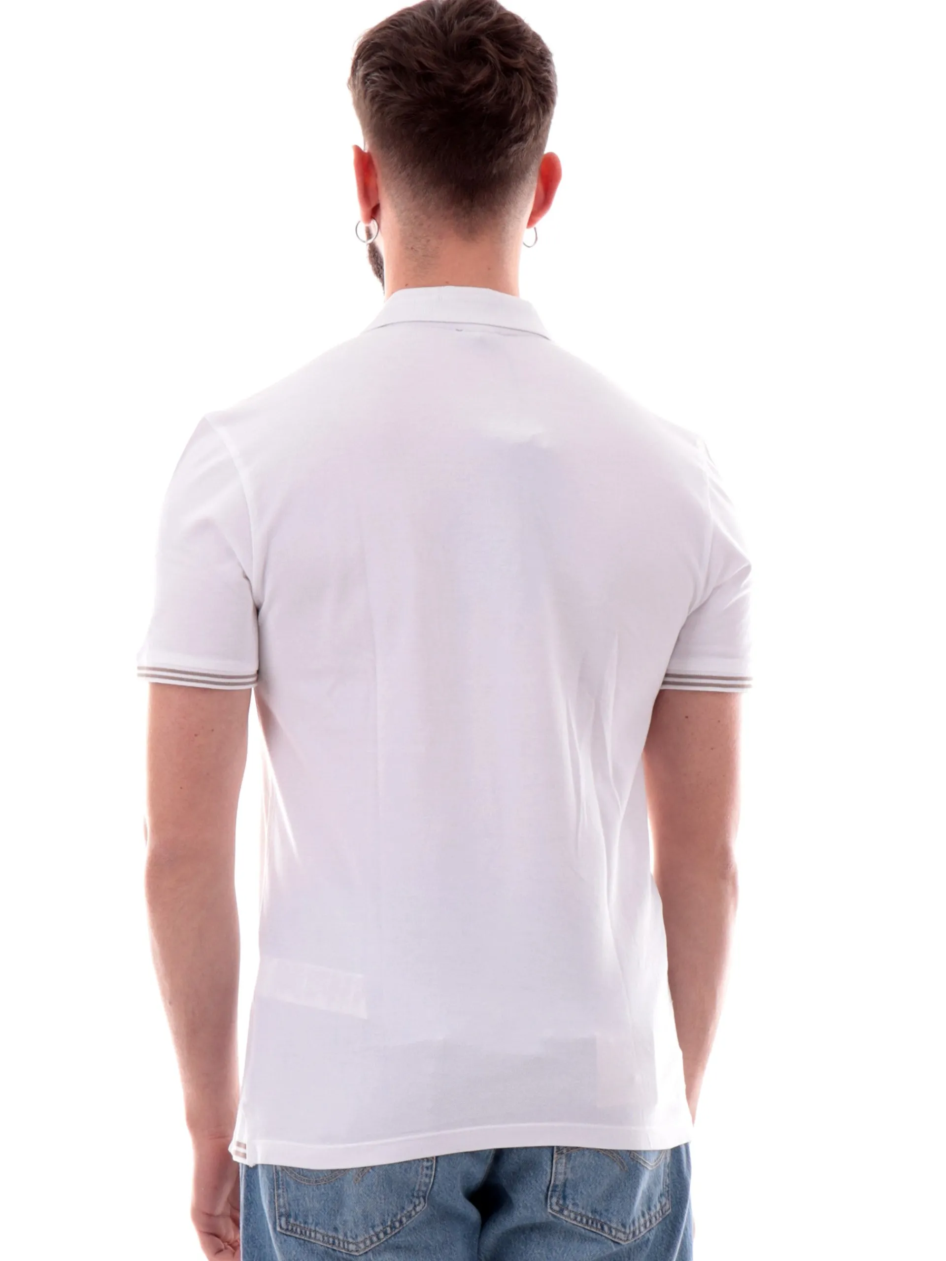 BLAUER Polo*Polo bianca Oakland da uomo patch ricamato T02306006801