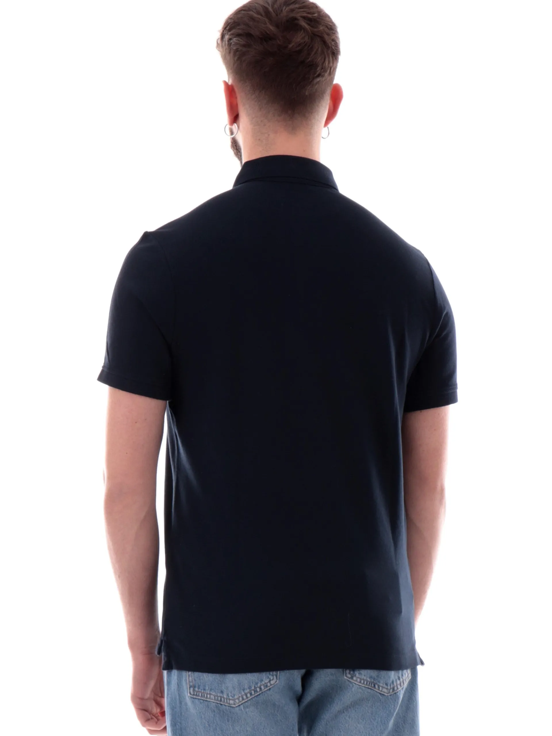 BLAUER Polo*Polo blu Alban da uomo logo lato cuore T02309007125