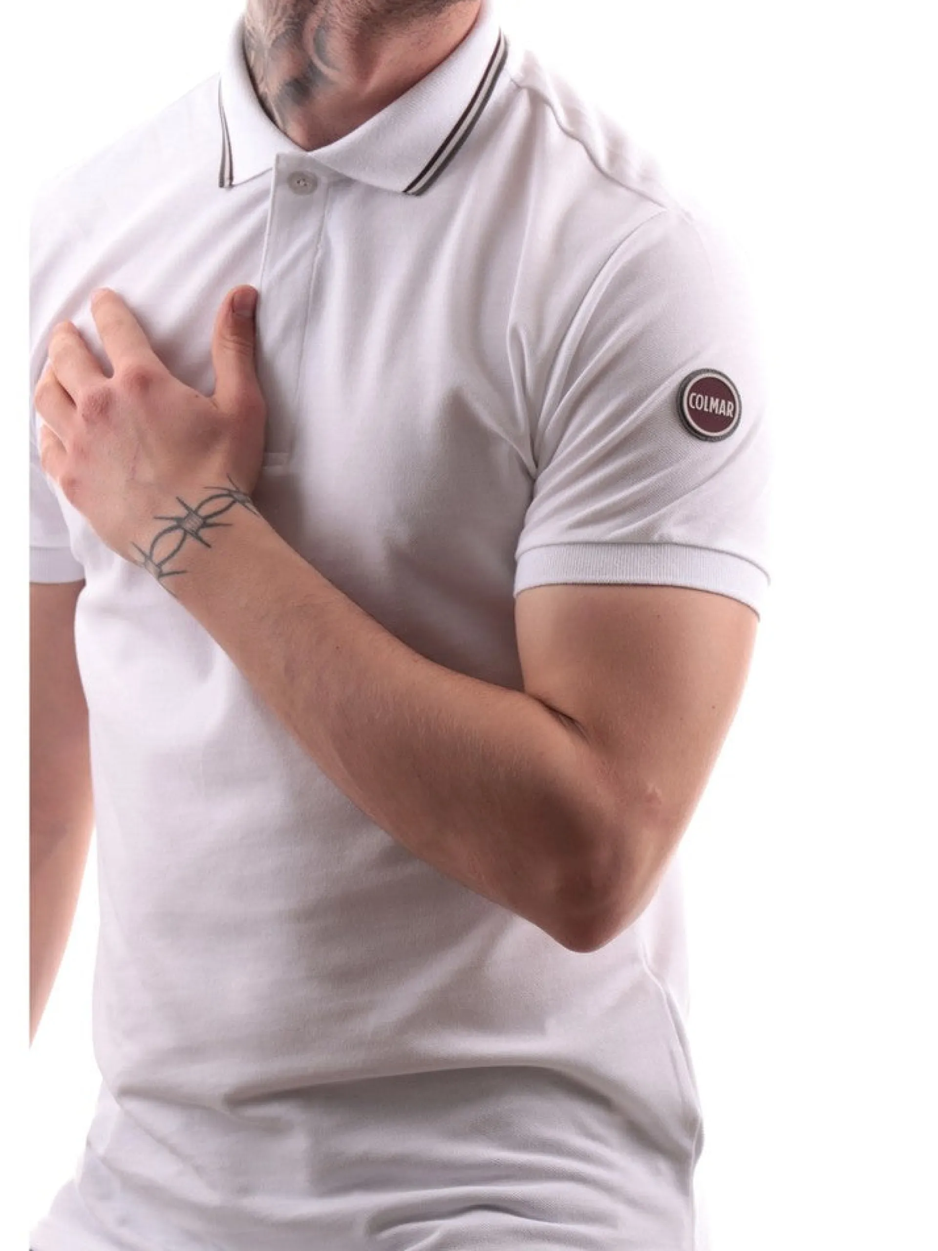 COLMAR Polo*Polo Uomo Bianca con logo patch gommato 7663R7XH