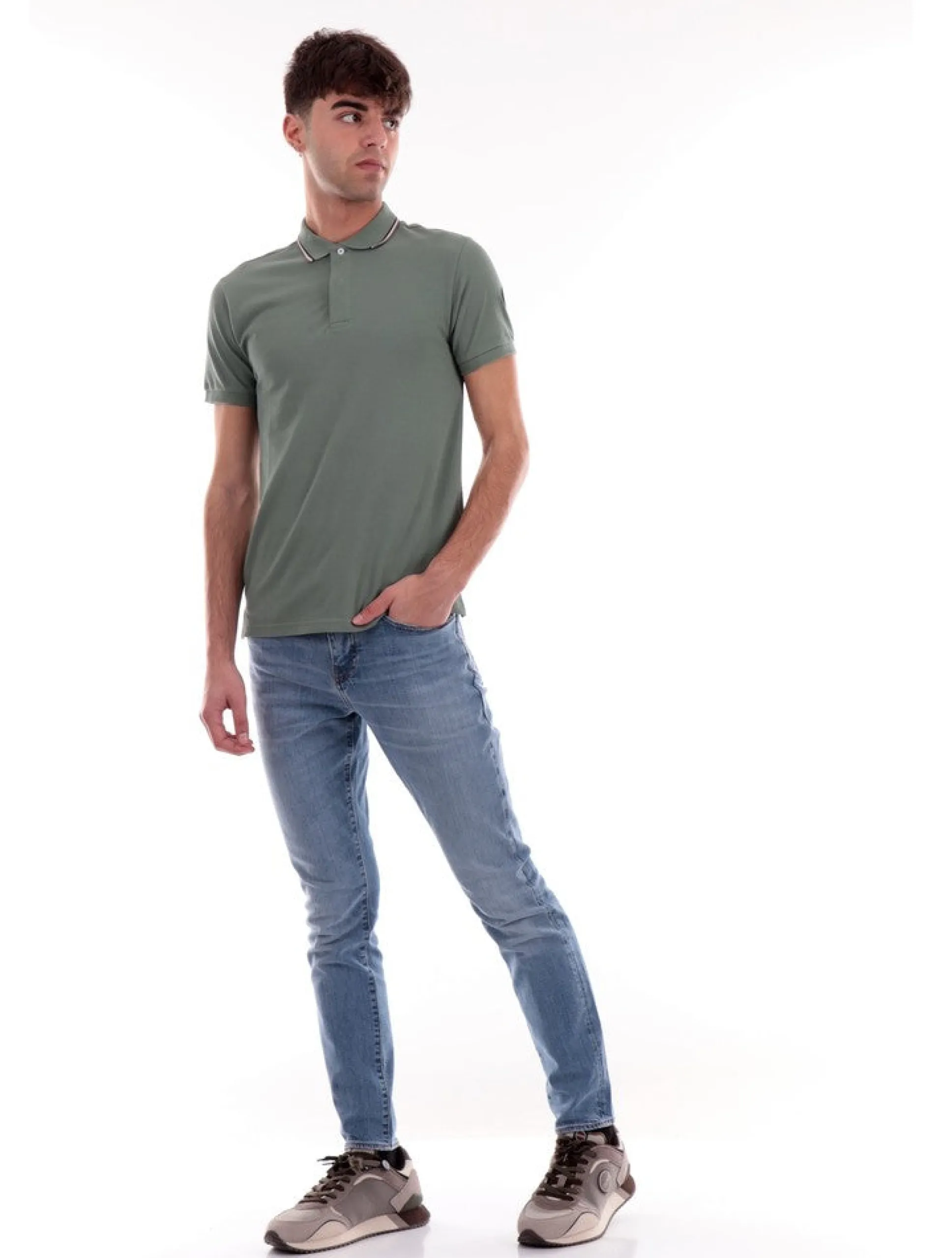COLMAR Polo*Polo verde militare da Uomo con logo 7663R7XH