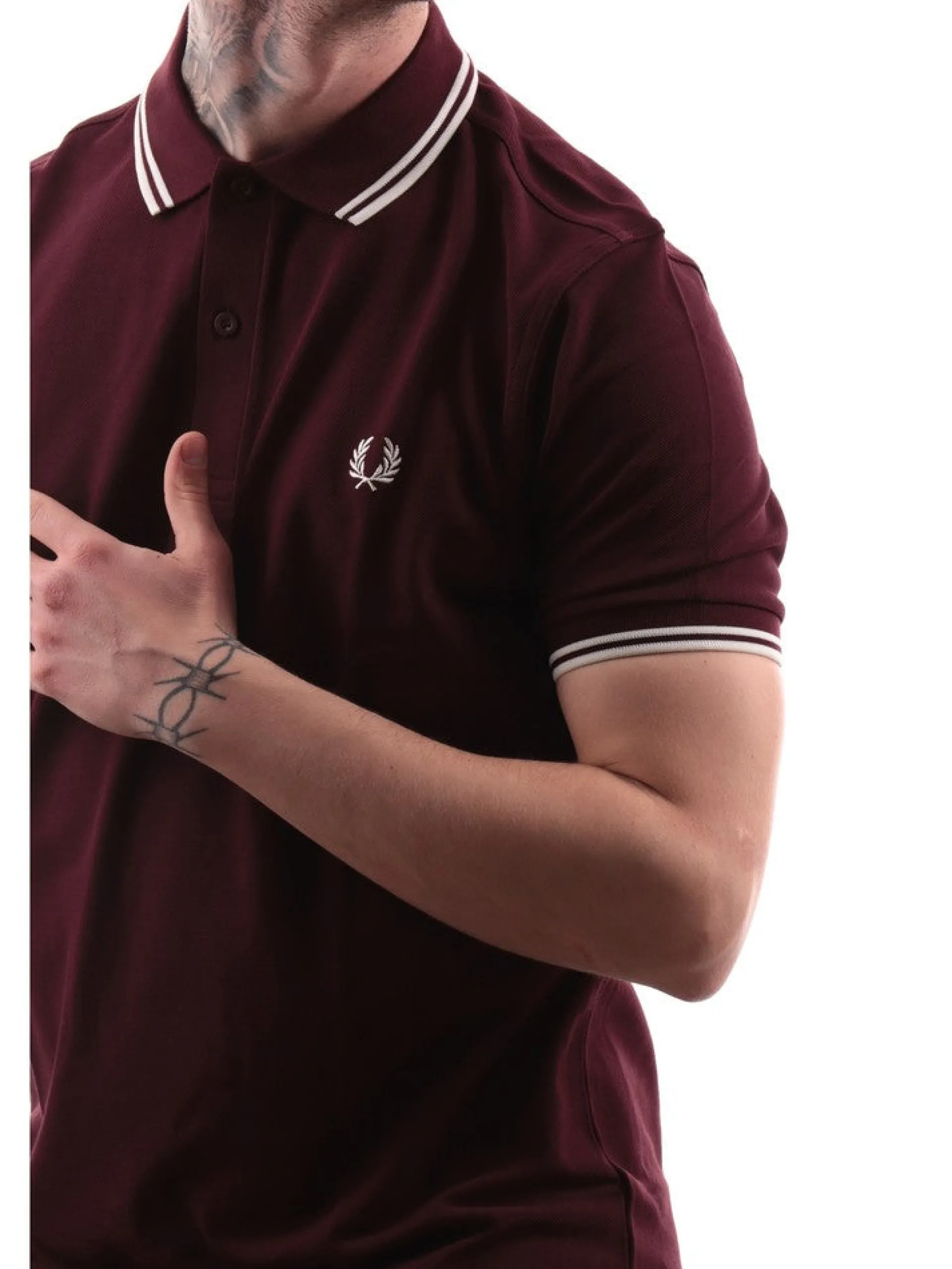 FRED PERRY Polo*Polo bordeaux da uomo Twin Tipped M3600