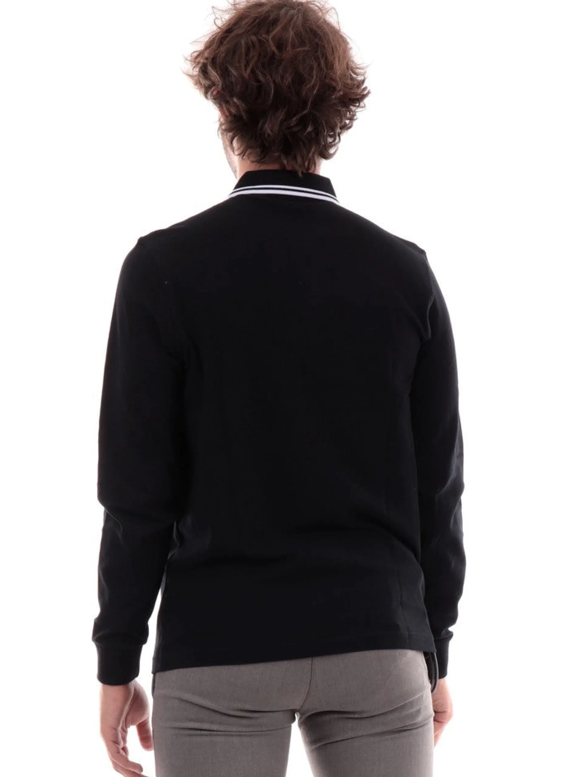 FRED PERRY Polo*Polo Maniche Lunghe nera Twin Tipped M3636