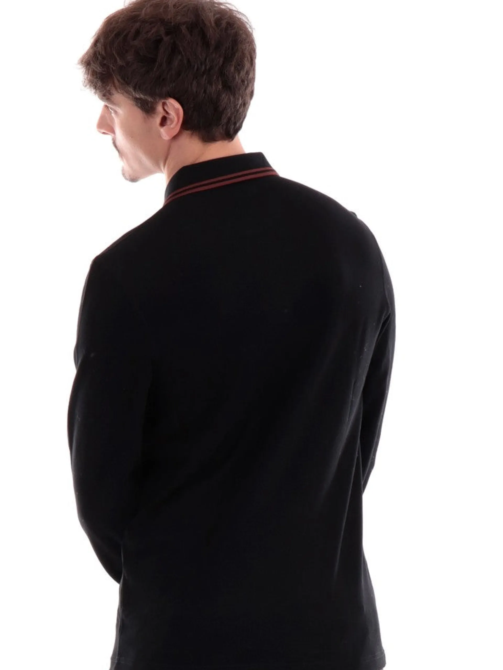 FRED PERRY Polo*Polo Maniche Lunghe nera da uomo Twin Tipped M3636