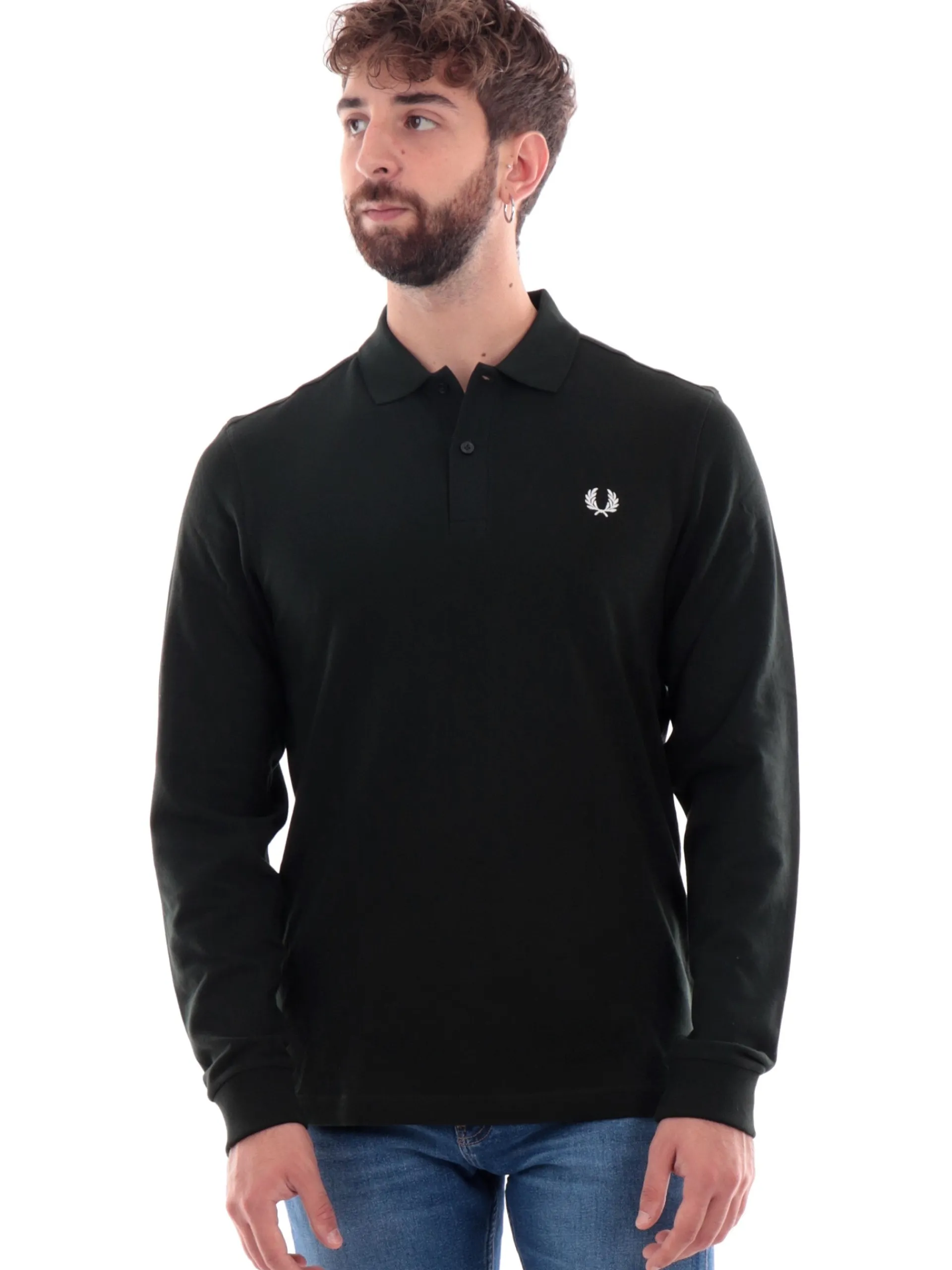 FRED PERRY Polo*Polo Maniche Lunghe verde da Uomo plain Shirt M6006