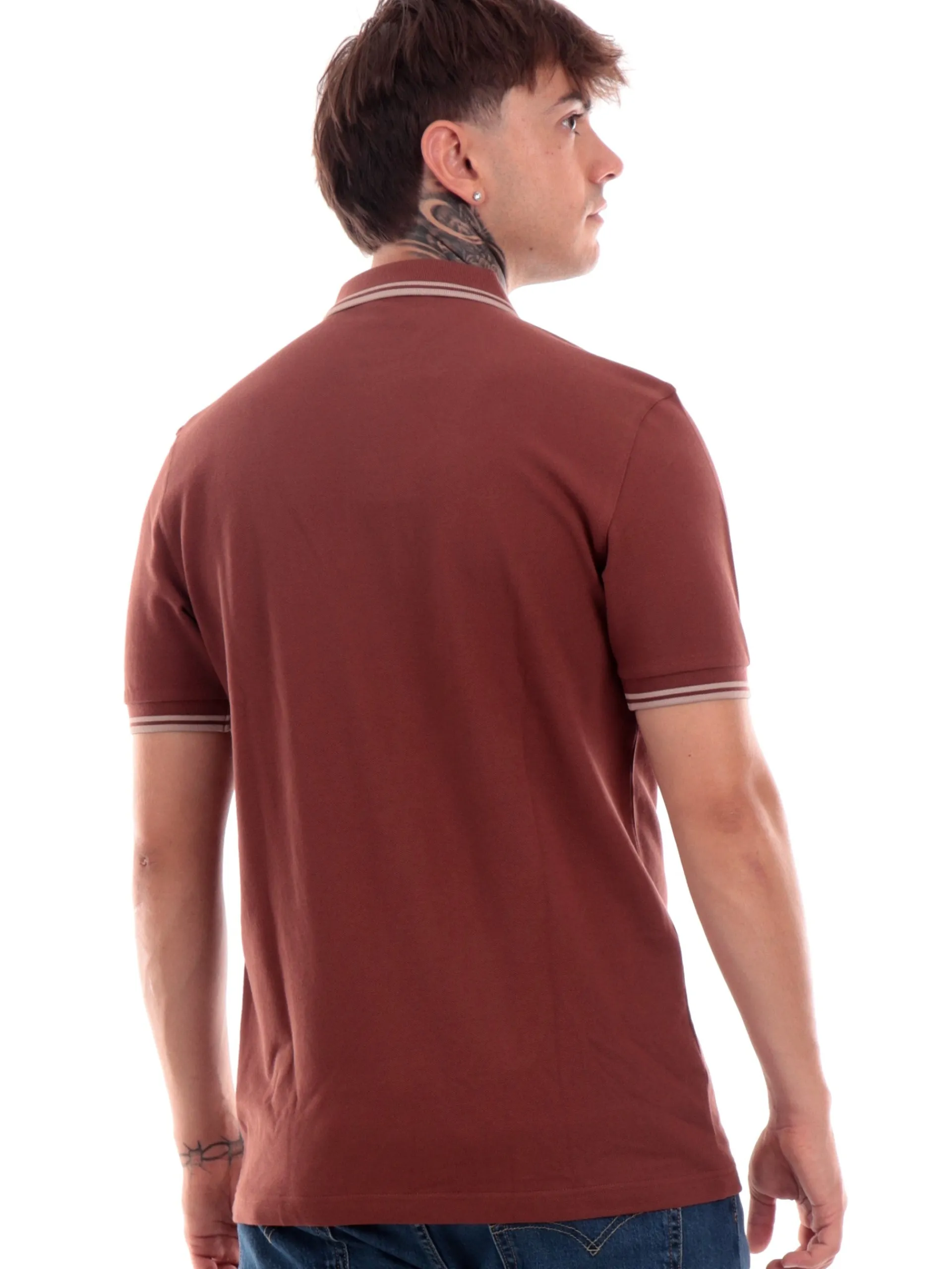 FRED PERRY Polo*Polo marrone da uomo Twin Tipped M3600