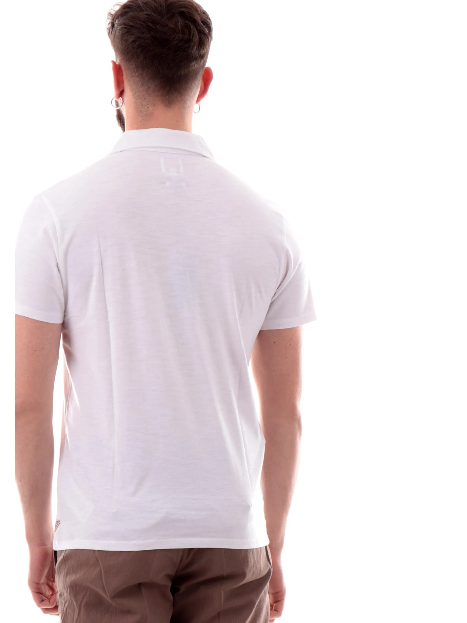 GUESS Polo*Polo bianca scollo a V da uomo con taschino M5GP24KC6U1