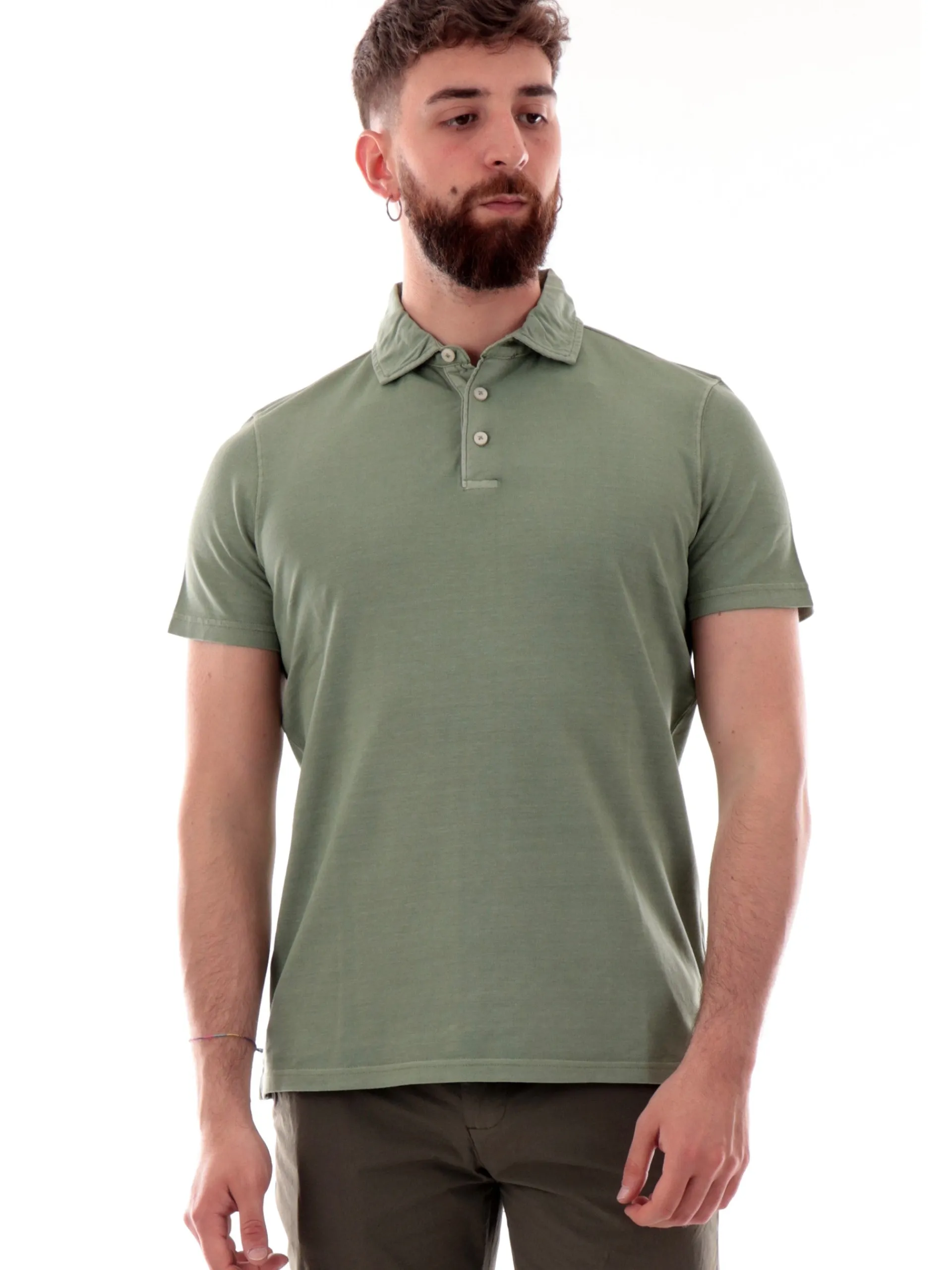 IMPURE Polo*Polo verde da uomo in cotone PETER