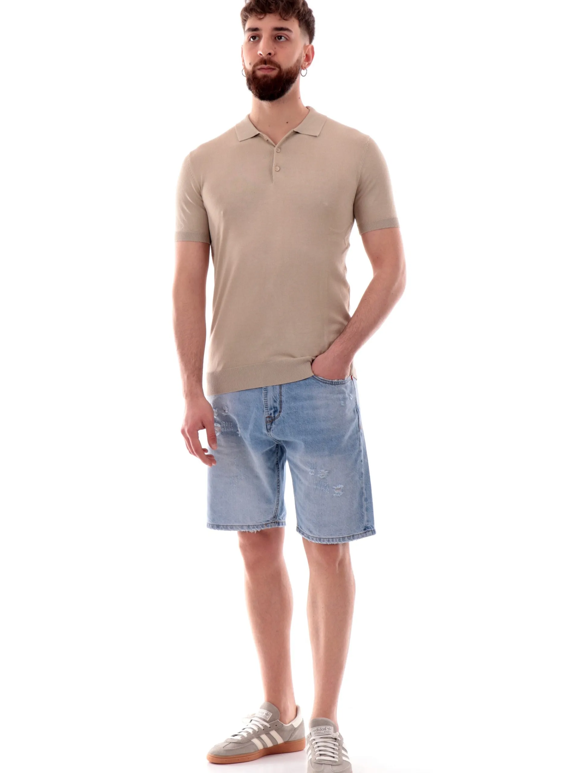 GIANNI LUPO Maglie*Polo in Maglia da Uomo Beige GL511SS25
