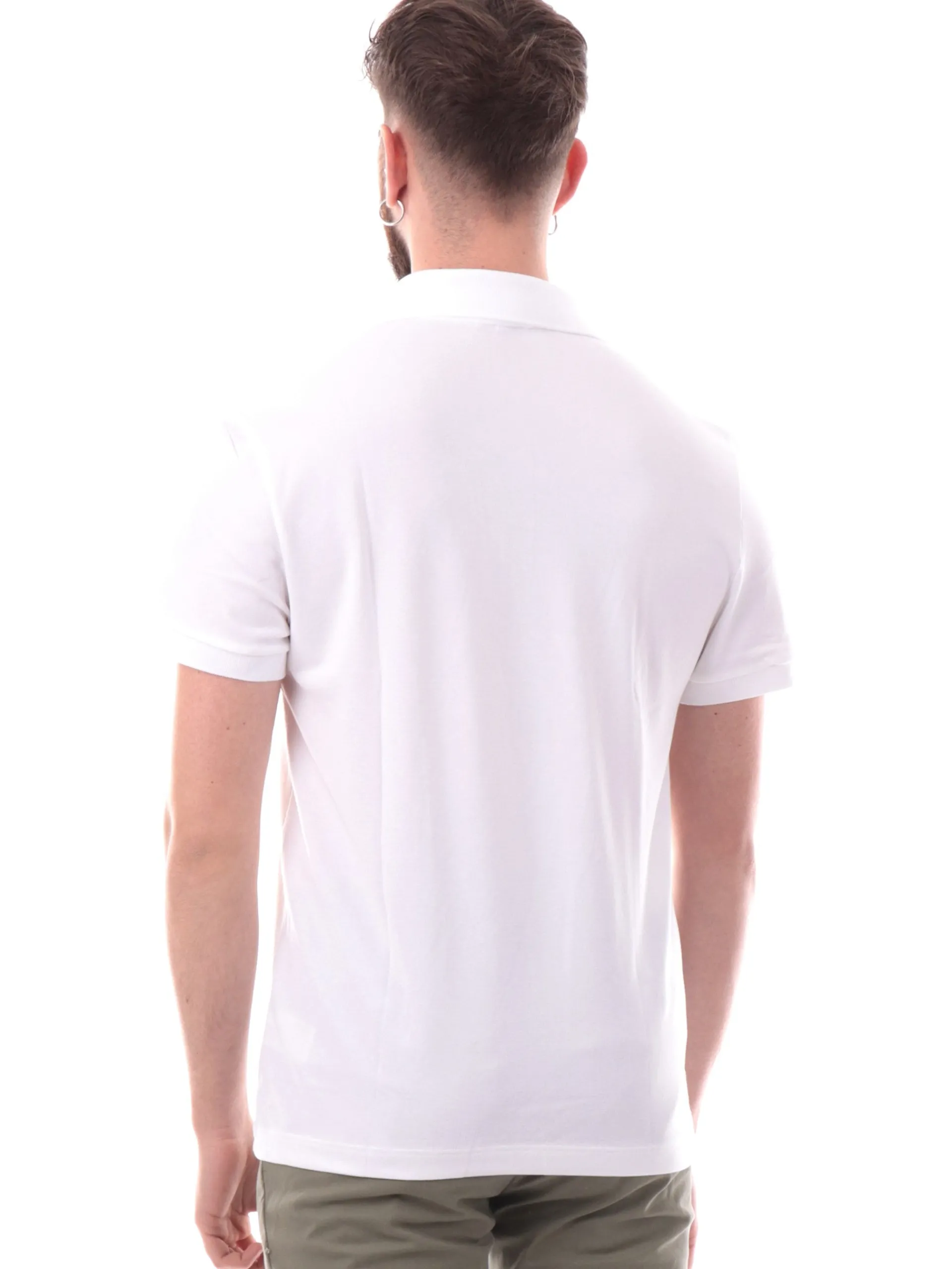 LACOSTE Polo*Polo bianca da uomo con scollo e logo tono su tono PH0084