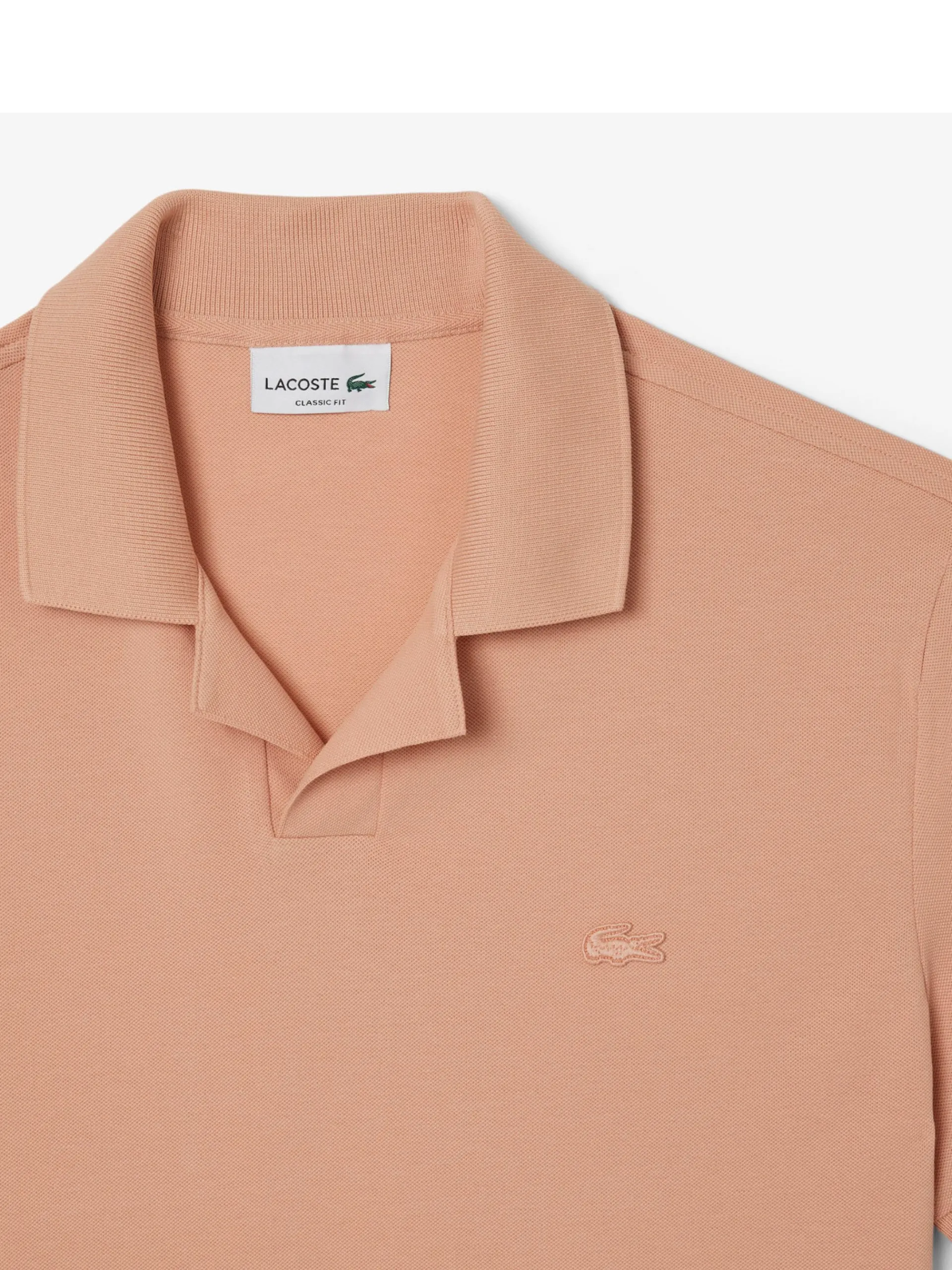 LACOSTE Polo*Polo rosa da uomo con scollo e logo tono su tono PH0084