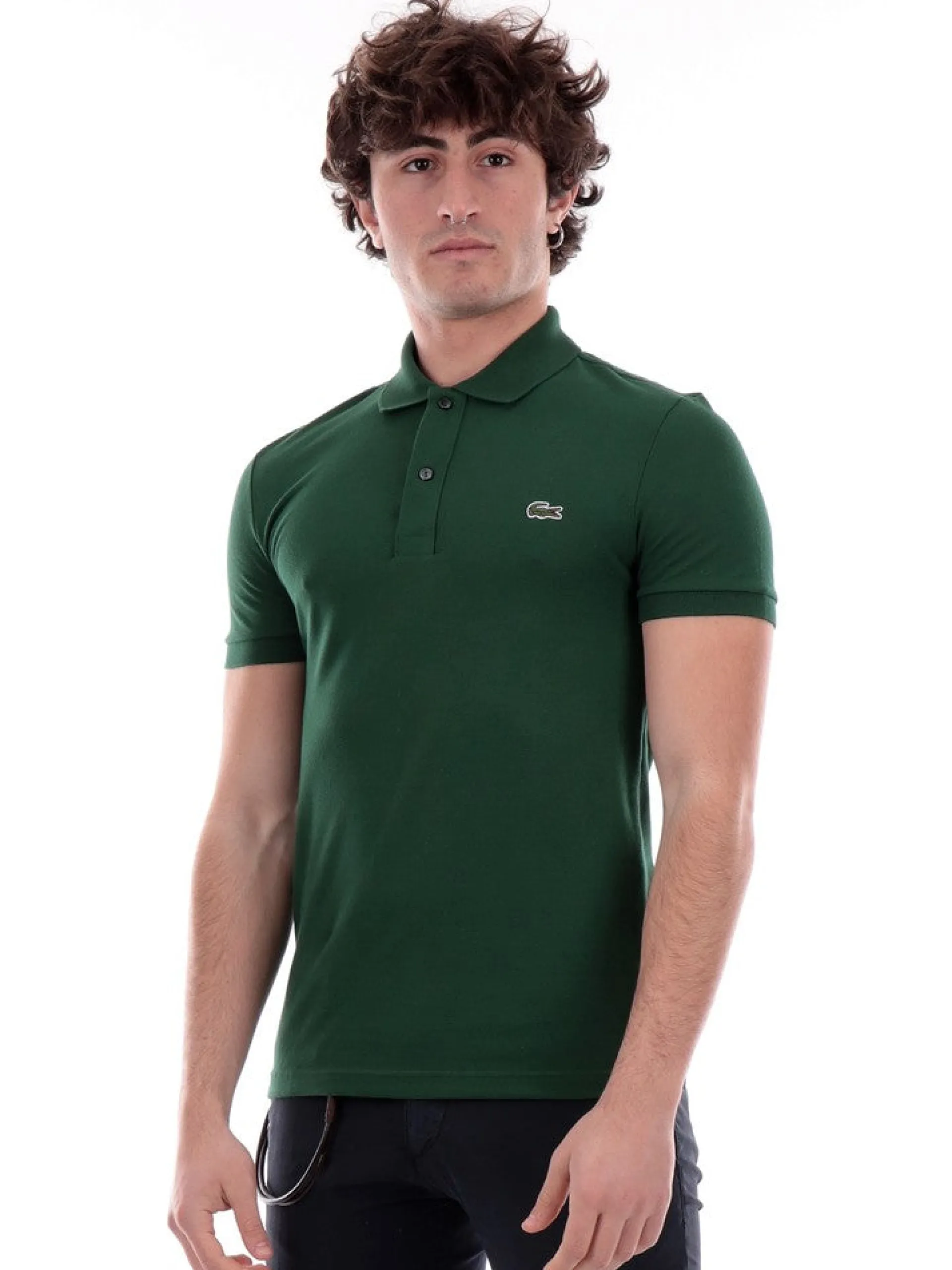 LACOSTE Polo*Polo verde da uomo a maniche corte Slim Fit PH4012