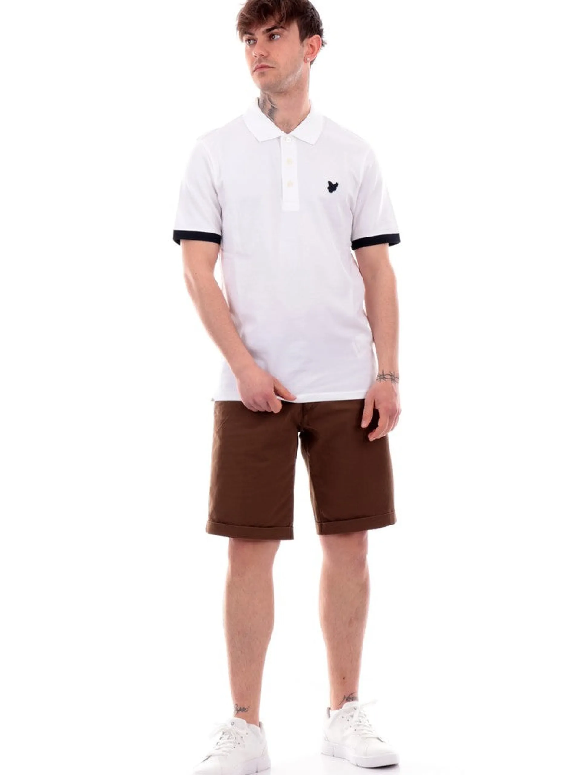 LYLE & SCOTT Polo*Polo Lyle Scott bianca da uomo Contrast Cuff SP2091V