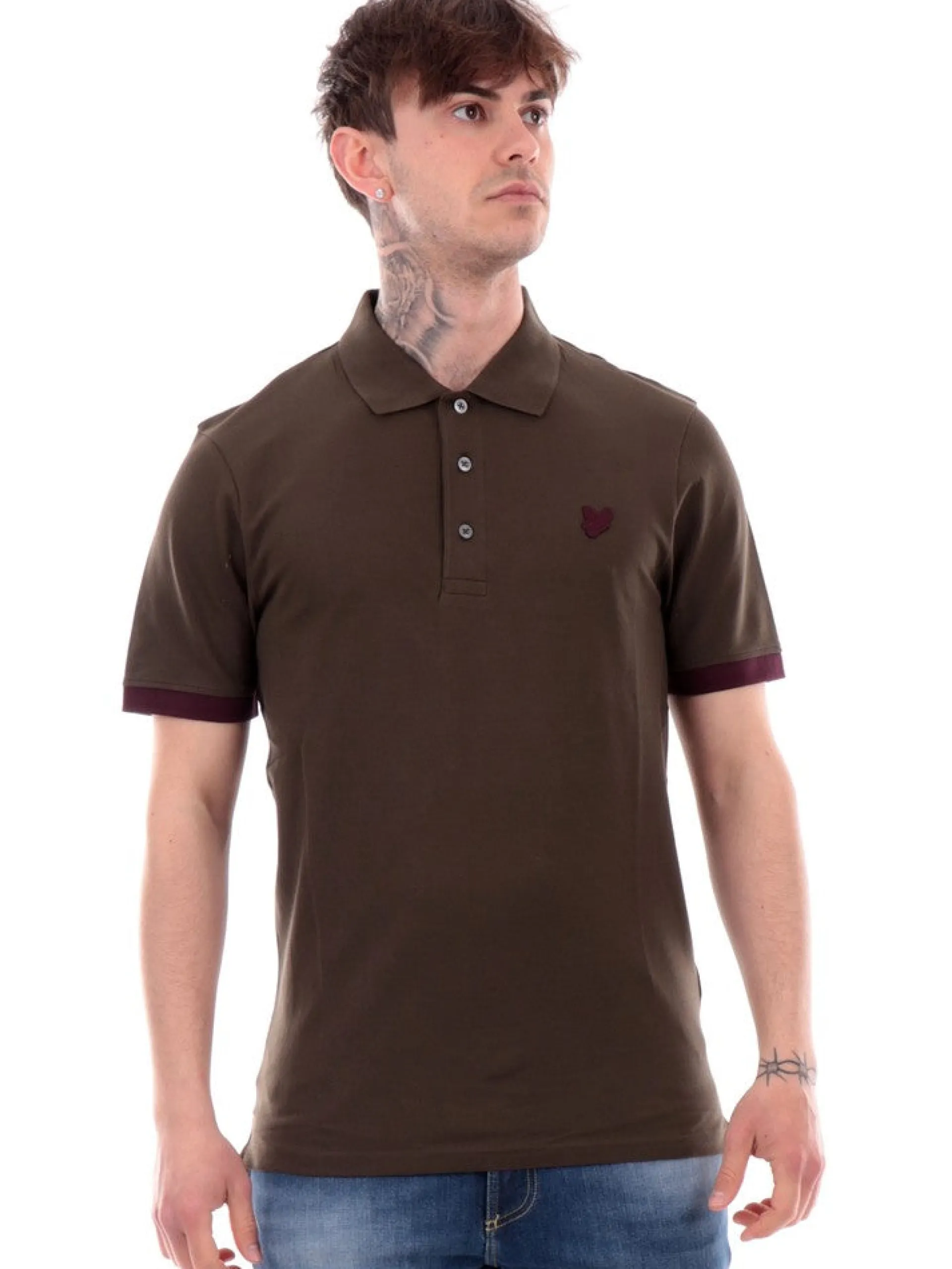 LYLE & SCOTT Polo*Polo Lyle Scott verde da uomo Contrast Cuff SP2091V