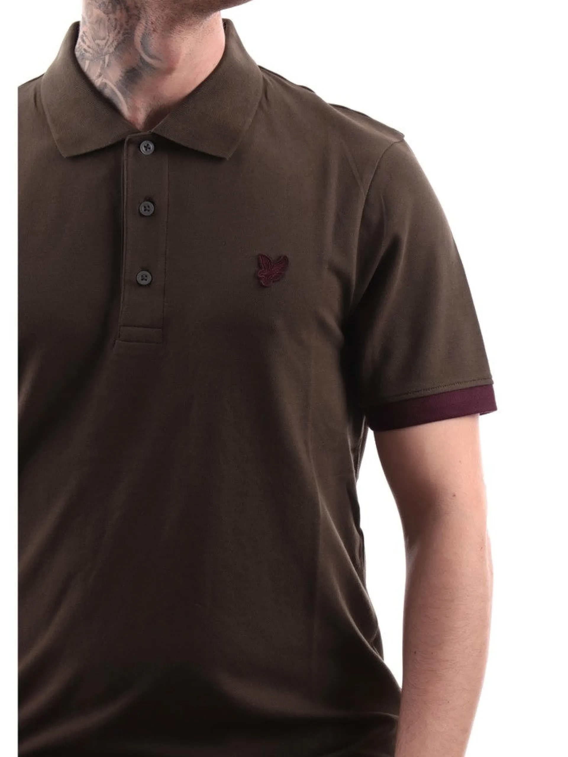 LYLE & SCOTT Polo*Polo Lyle Scott verde da uomo Contrast Cuff SP2091V