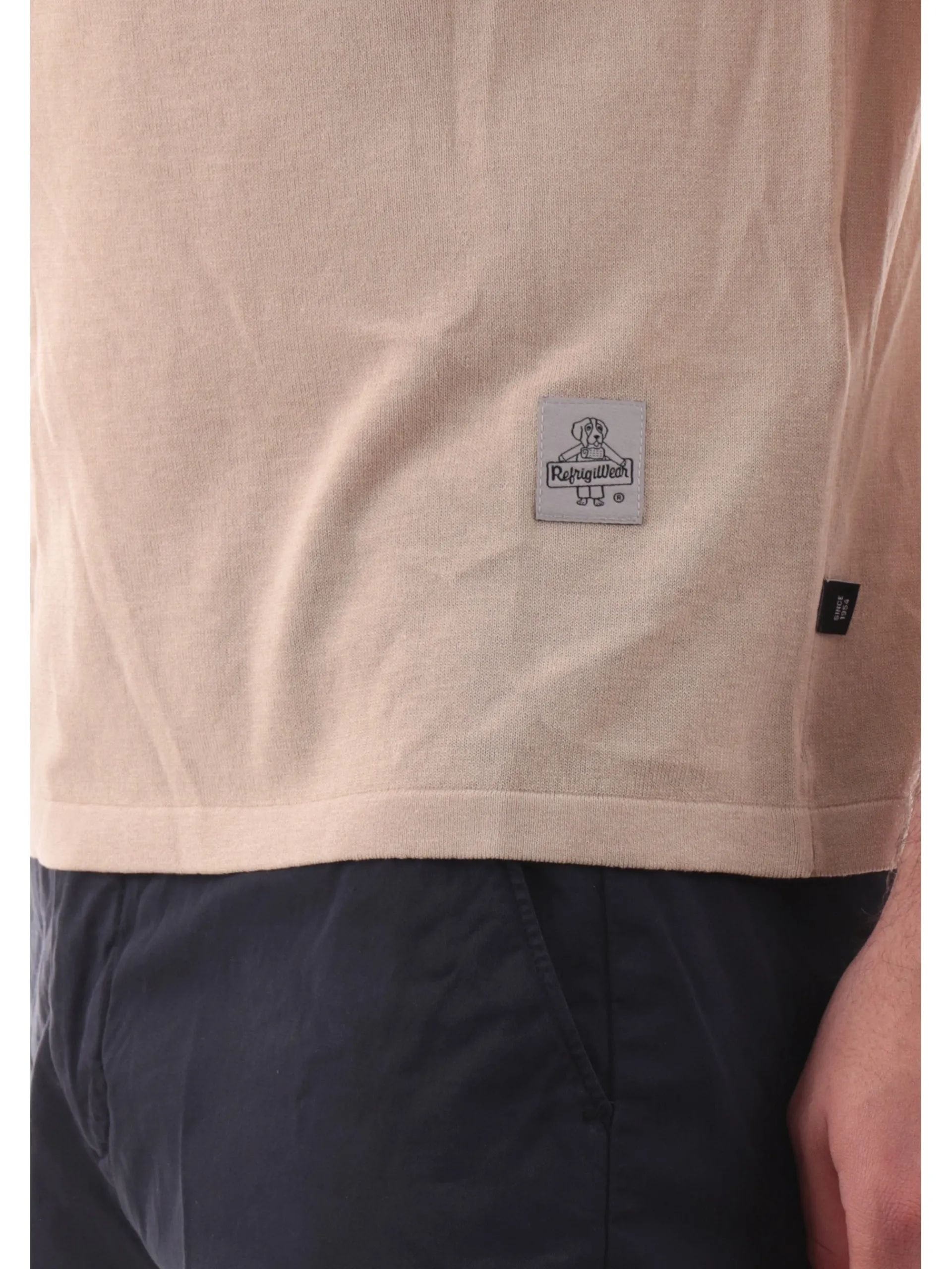 REFRIGIWEAR Polo*Polo in filo verde militare da uomo slim fit Knitted M35300A00081