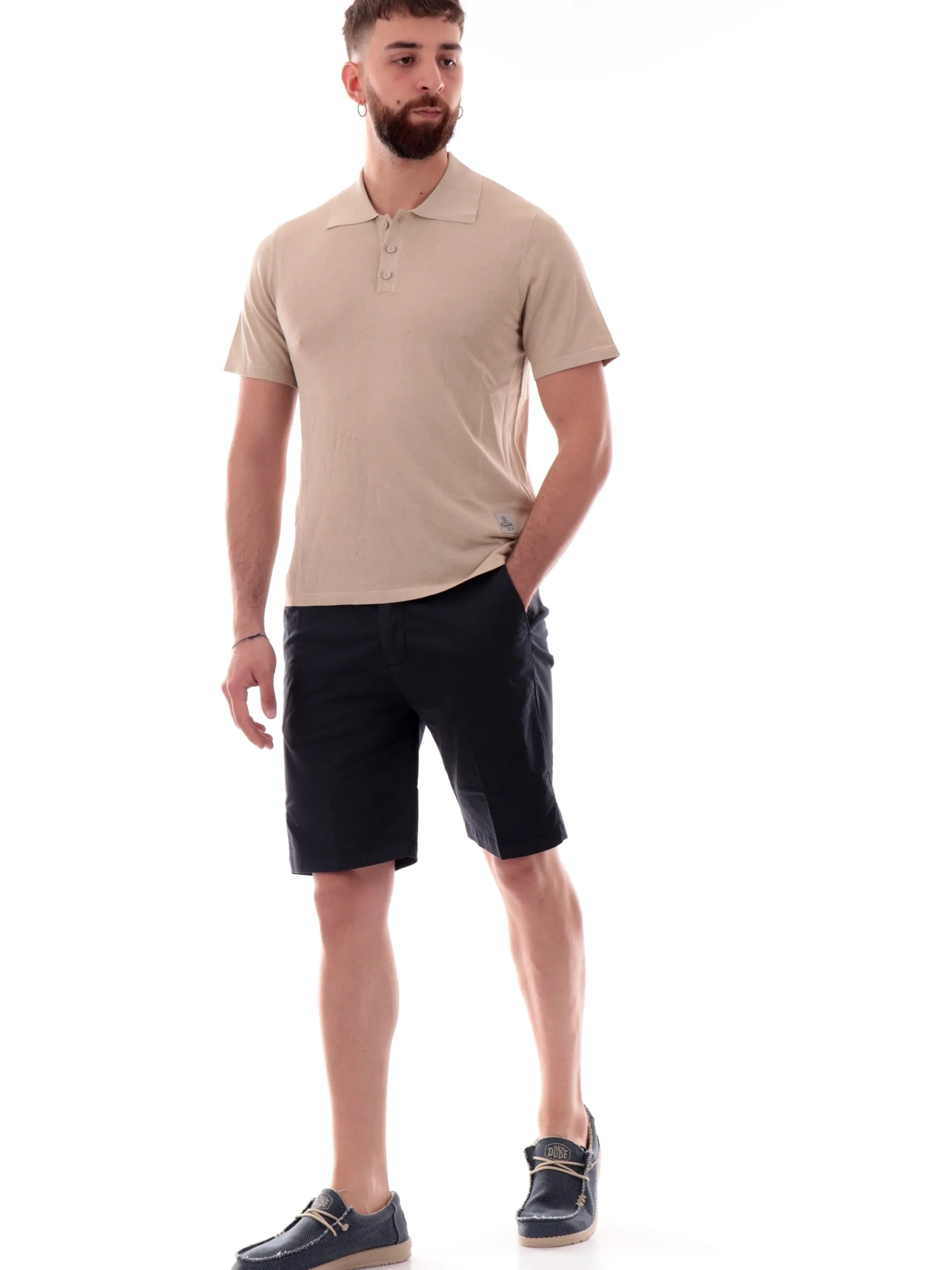 REFRIGIWEAR Polo*Polo in filo verde militare da uomo slim fit Knitted M35300A00081