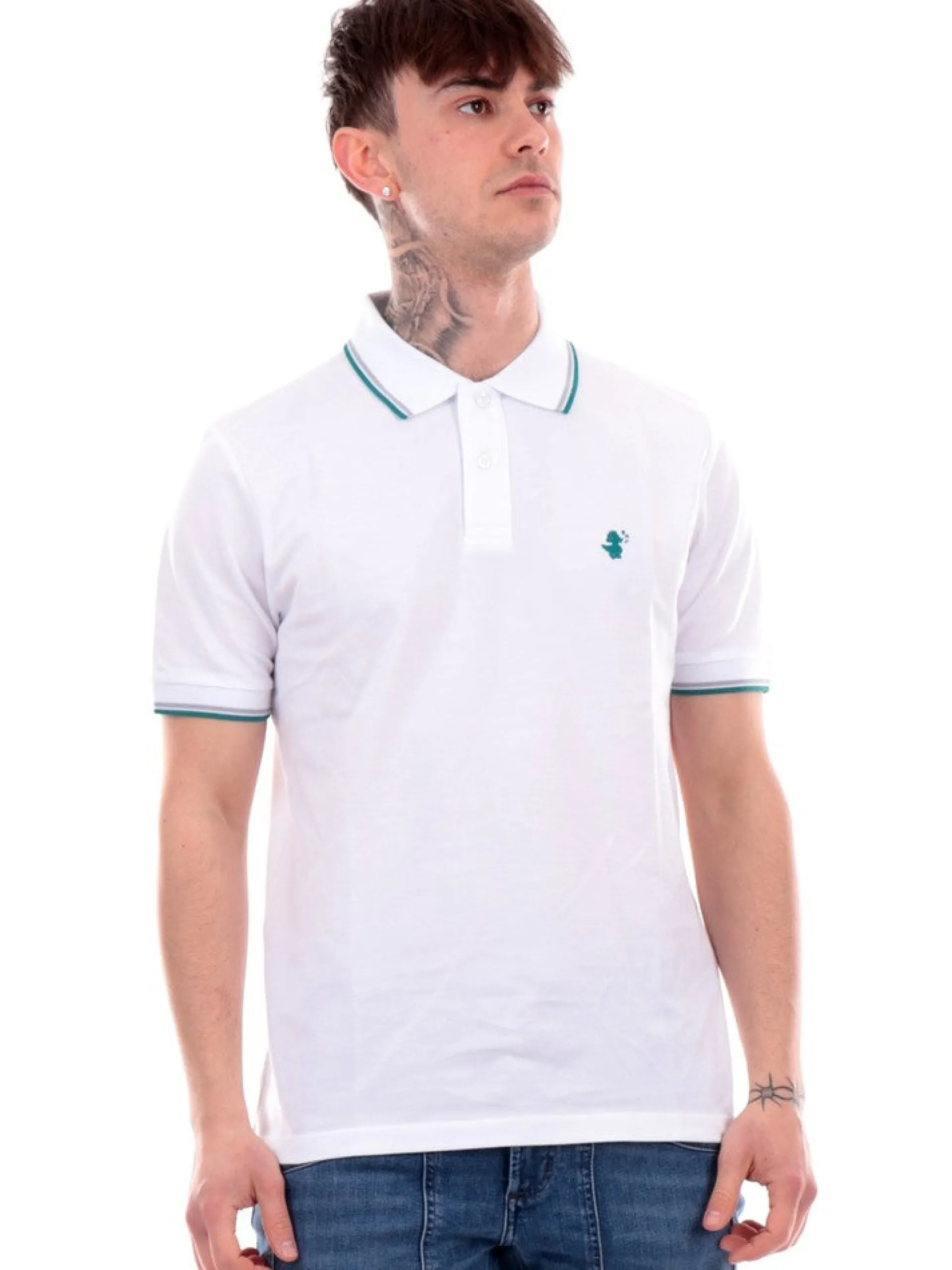SAVE THE DUCK Polo*Polo bianca da uomo Richard DR0136MBATE18