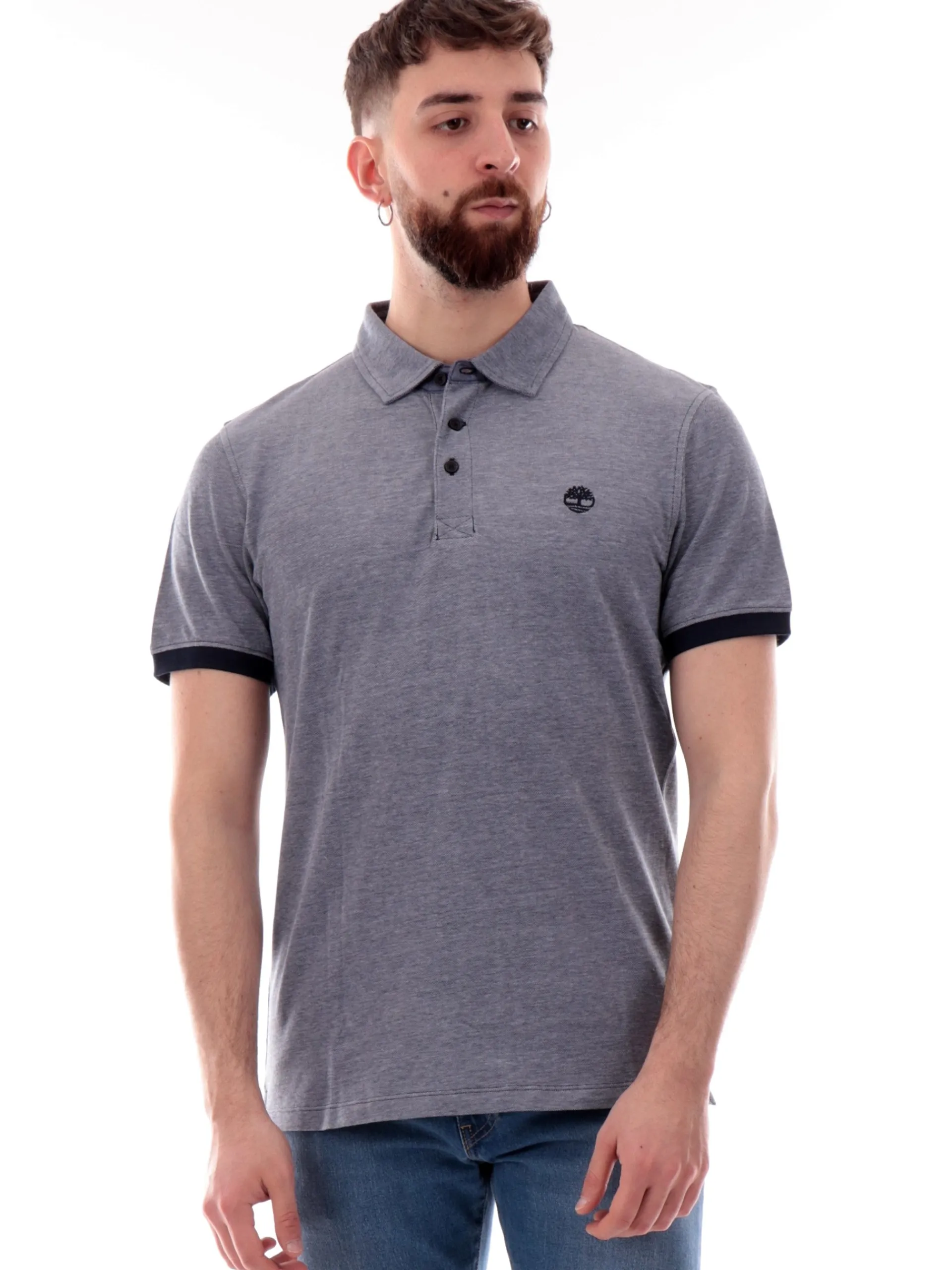 TIMBERLAND Polo*Polo blu jeans Baboosic Brook Oxford da uomo Slim Fit TB0A6BWG