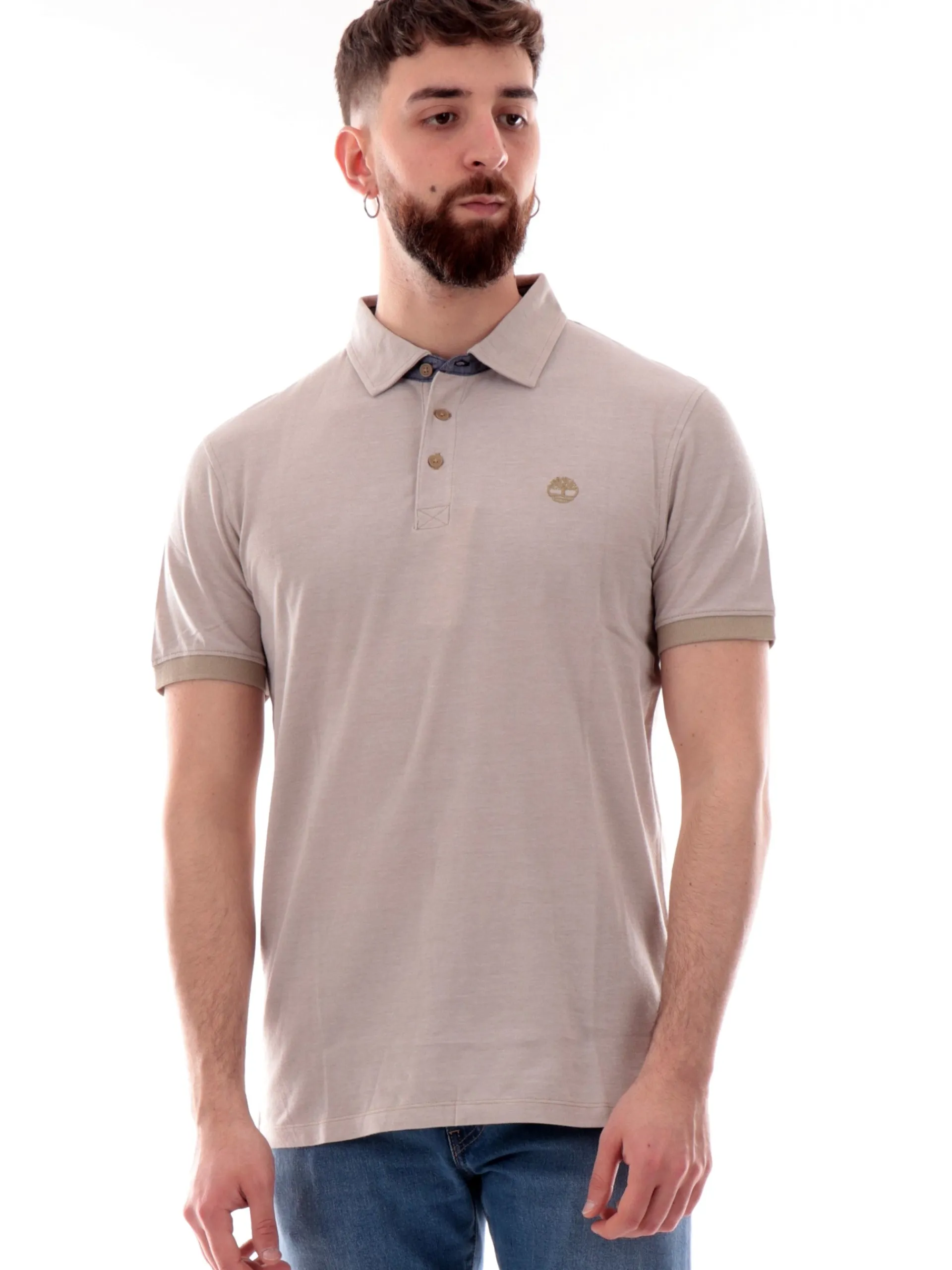 TIMBERLAND Polo*Polo grigia Baboosic Brook Oxford da uomo Slim Fit TB0A6BWG