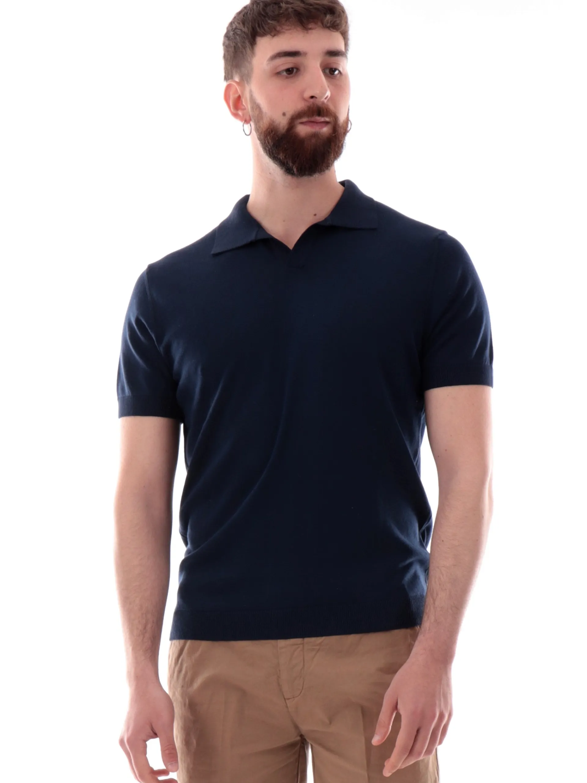 VELK Polo*Polo blu scollo a V da uomo Derby RS635Y