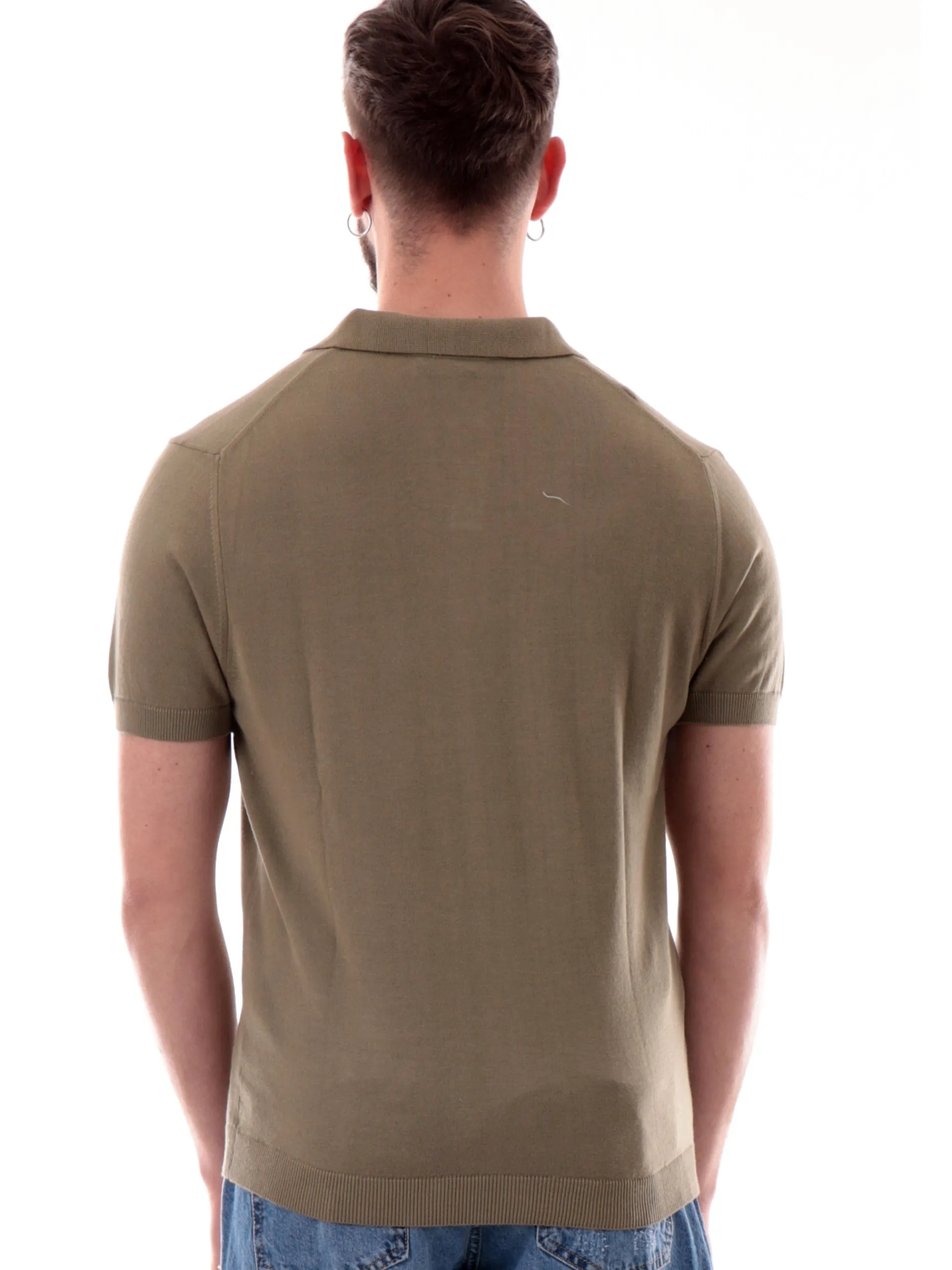 VELK Polo*Polo verde scollo a V da uomo Derby RS635Y