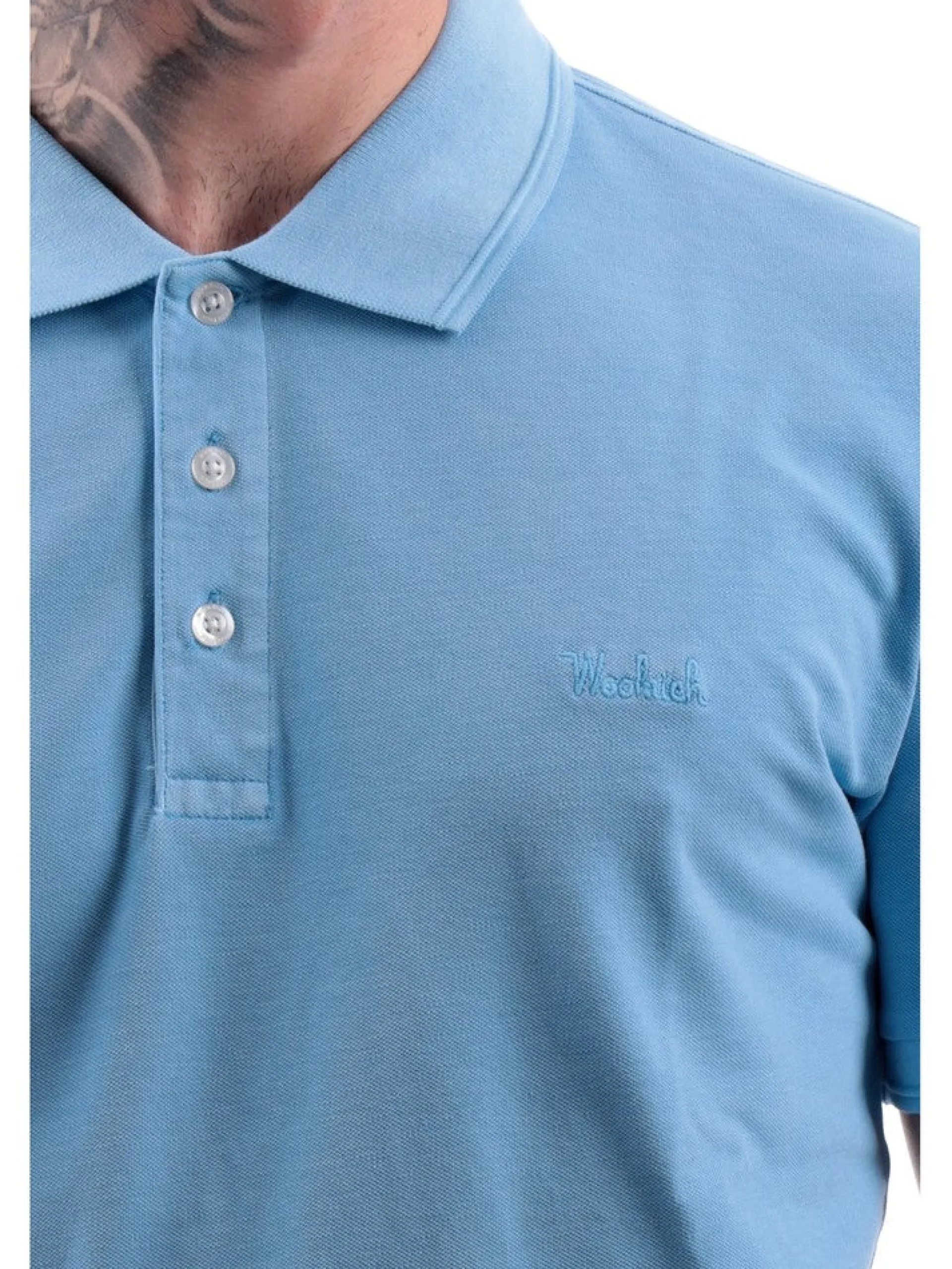 WOOLRICH Polo*Polo celeste da uomo Mackinack 0065MRUT1483