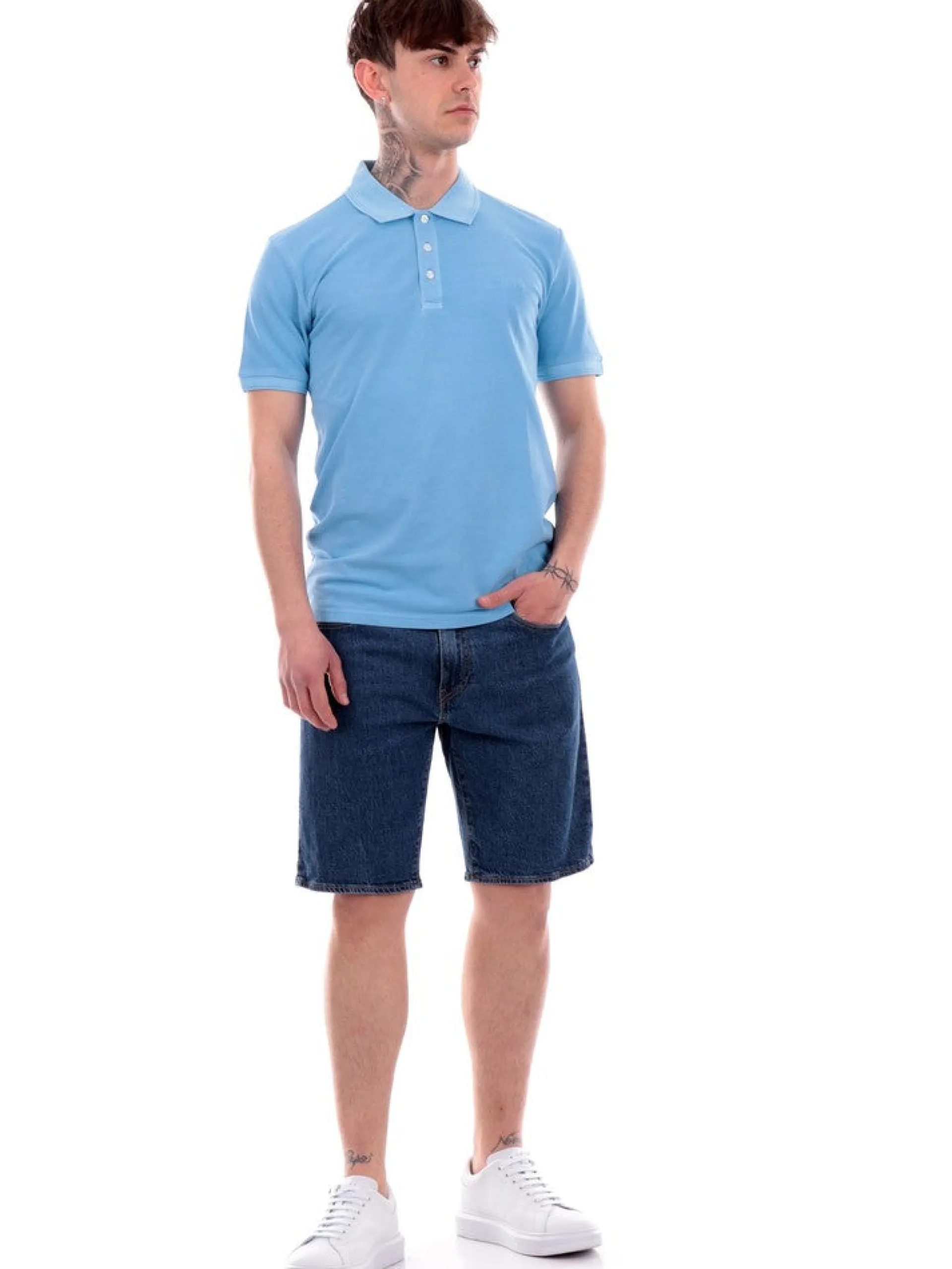 WOOLRICH Polo*Polo celeste da uomo Mackinack 0065MRUT1483