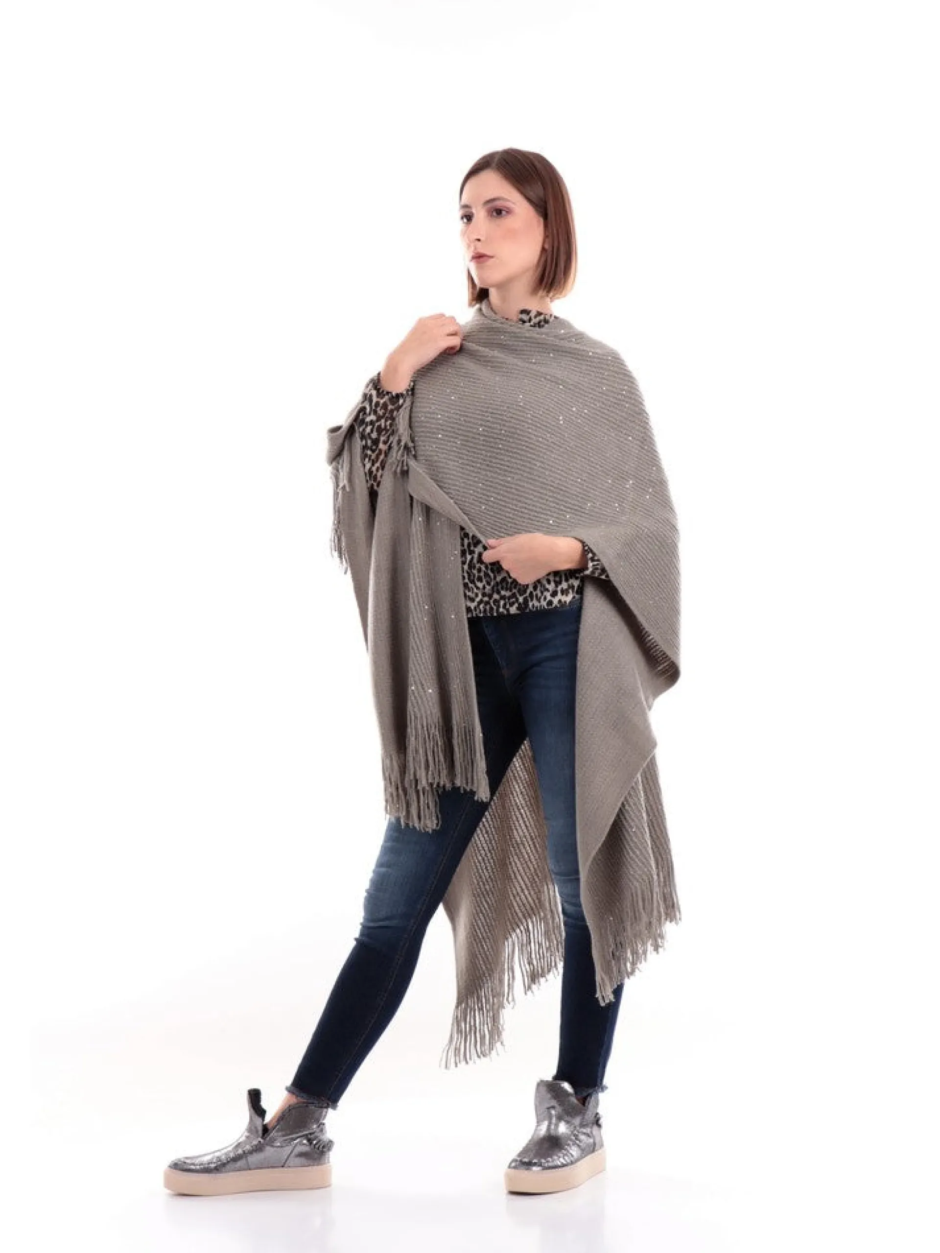 MOLLYBRACKEN Maglie*Poncho Molly Bracken verde da donna B251AH