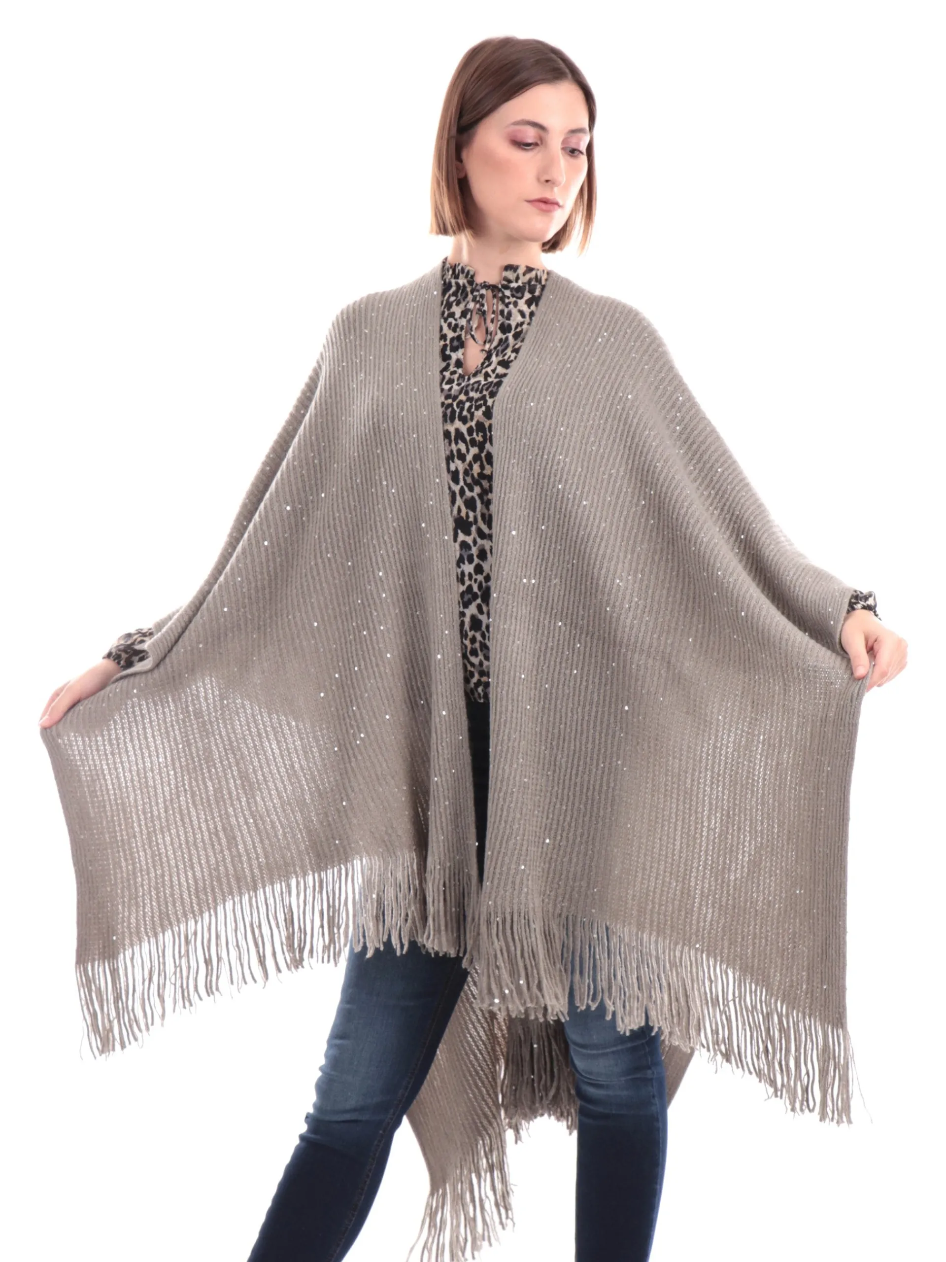 MOLLYBRACKEN Maglie*Poncho Molly Bracken verde da donna B251AH