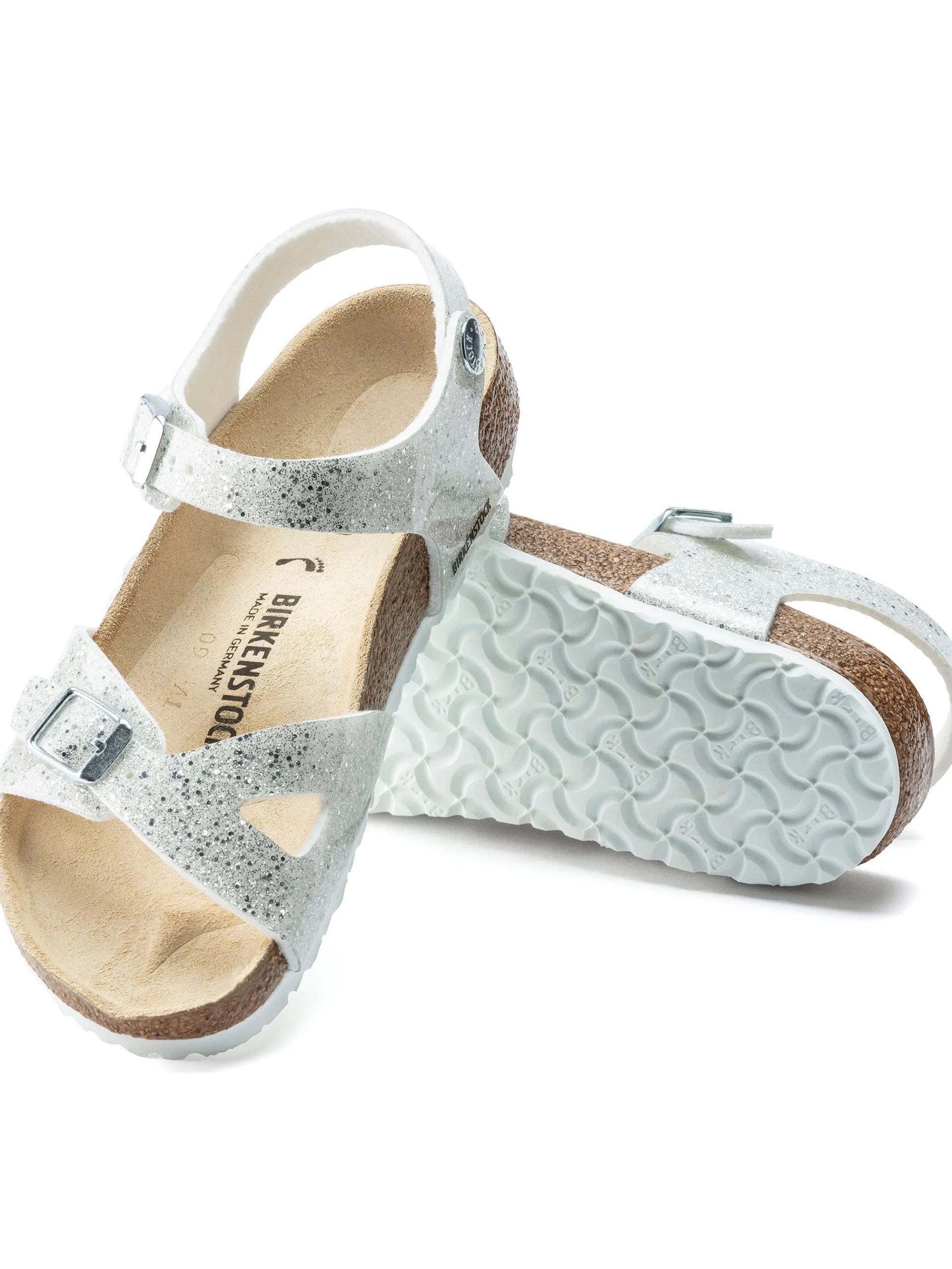 BIRKENSTOCK Sandali*Sandali Bianchi da Bambina Rio Kids Glitter 1022