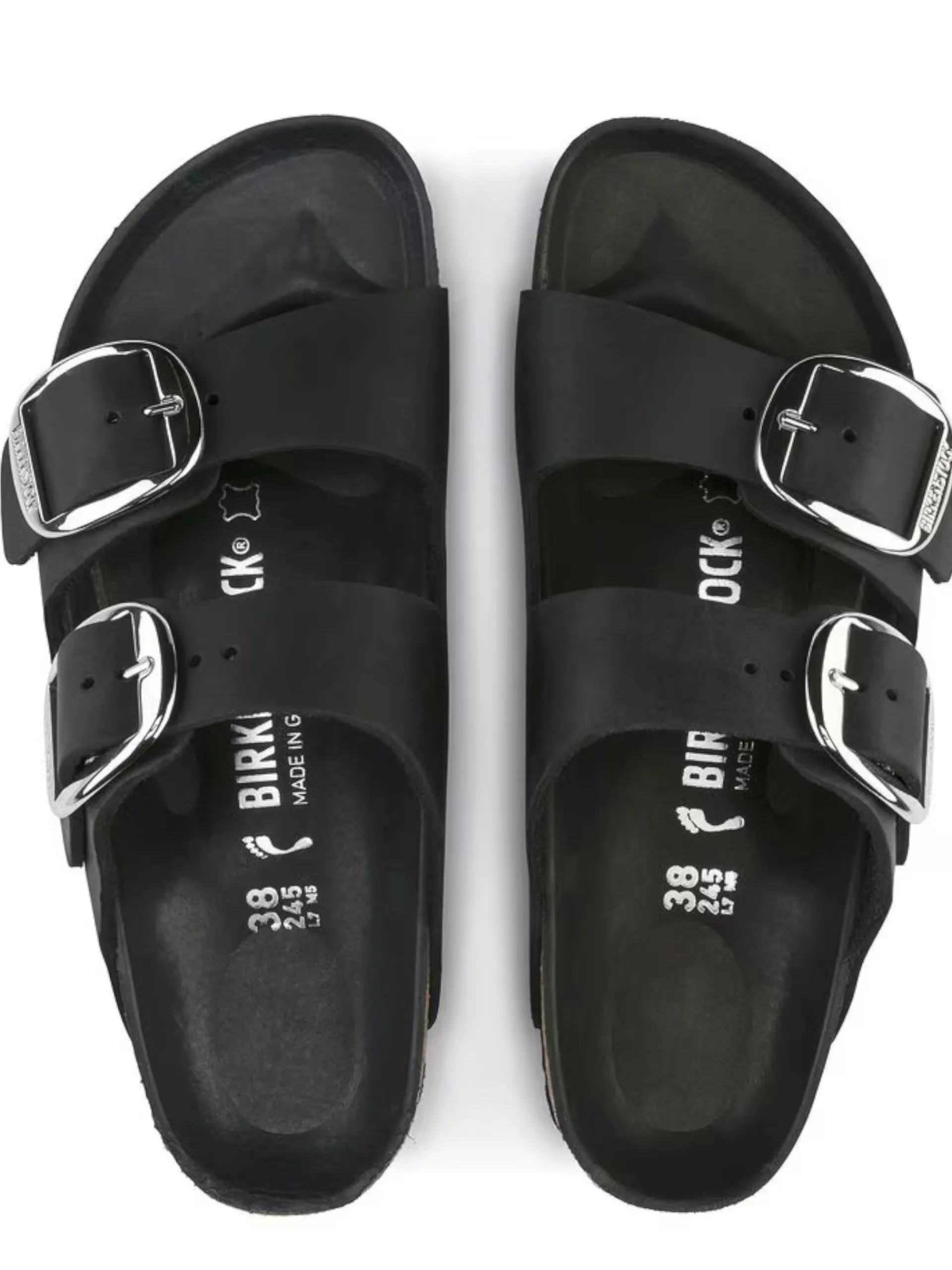 BIRKENSTOCK Sandali*Sandali in pelle neri da donna Arizona Big Buckle 1011075