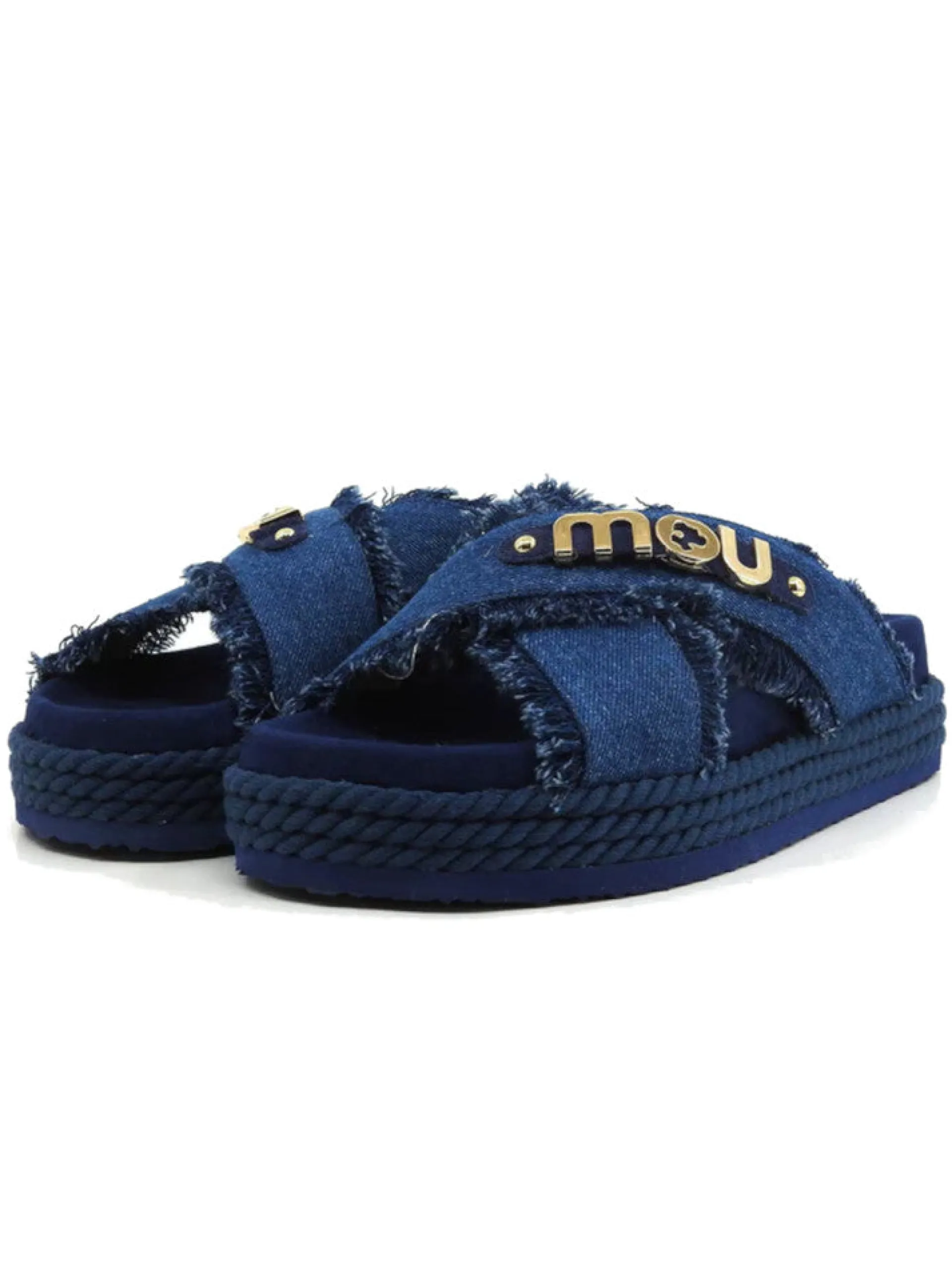 MOU Sandali*Scarpe Ciabatte Jeans Sandal Denim Criss Cross 451004KDEN