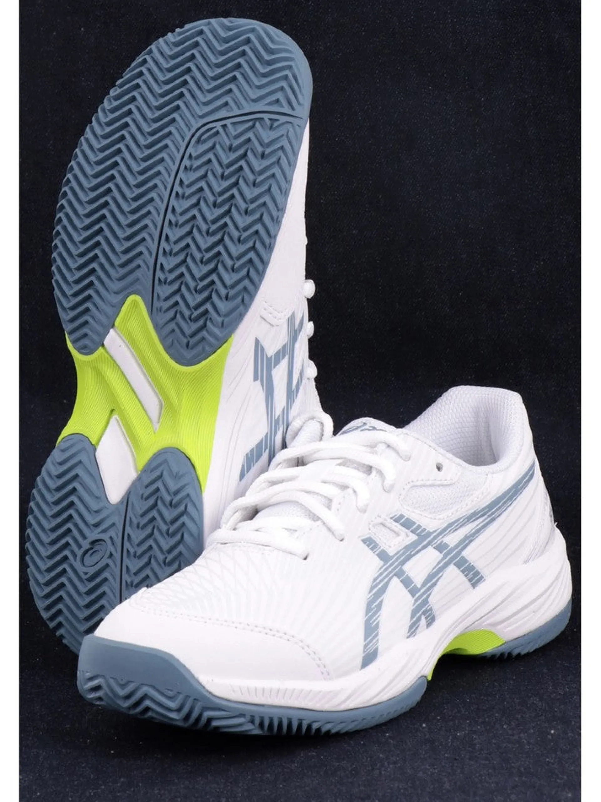 ASICS Scarpe*Scarpe da tennis bianche e celesti da bambino e bambina modello Gel Game 9 Clay 1044A057