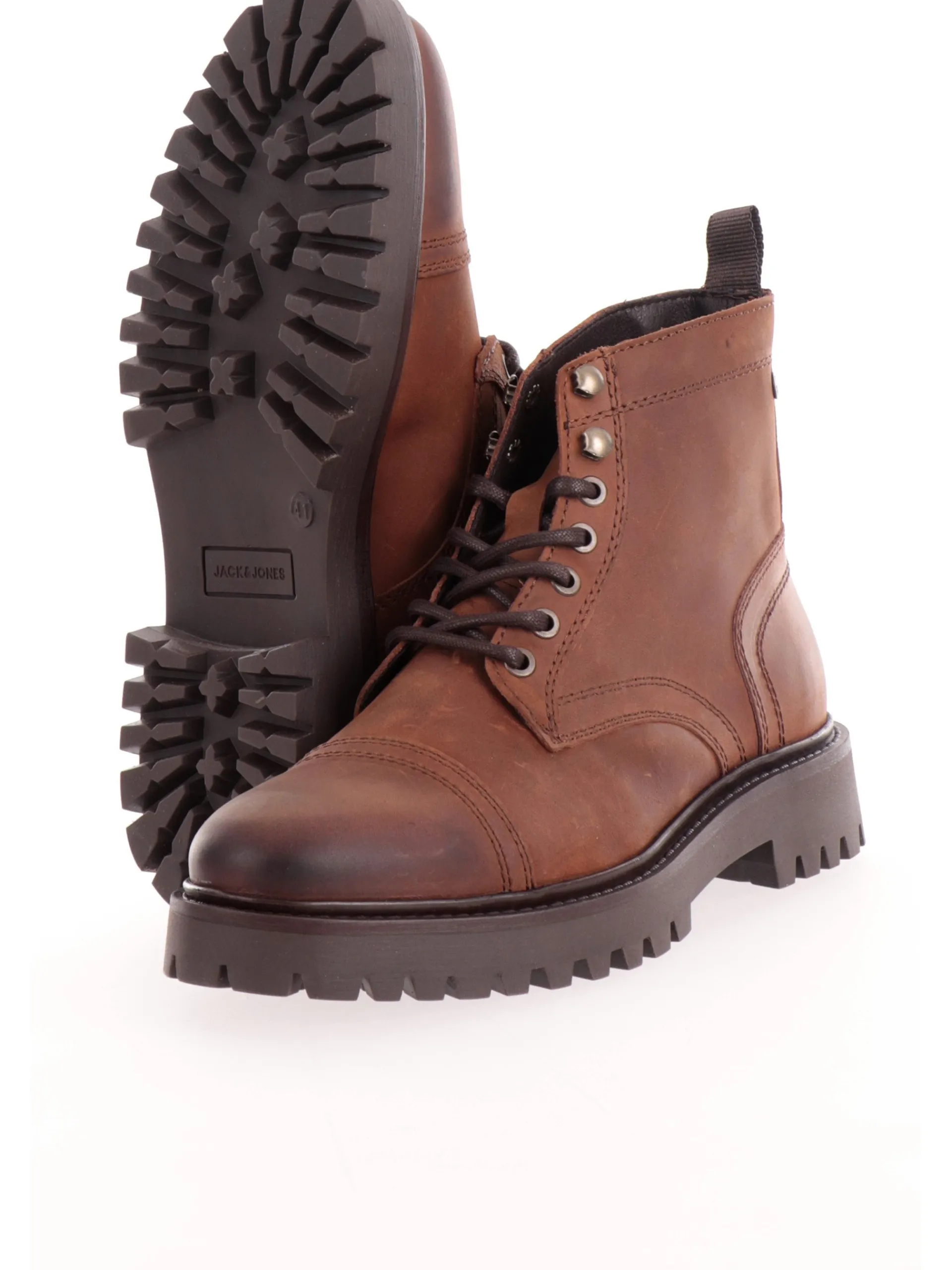 JACK&JONES Stivaletti*Scarpe Jack Jones pelle marroni da uomo 12262901
