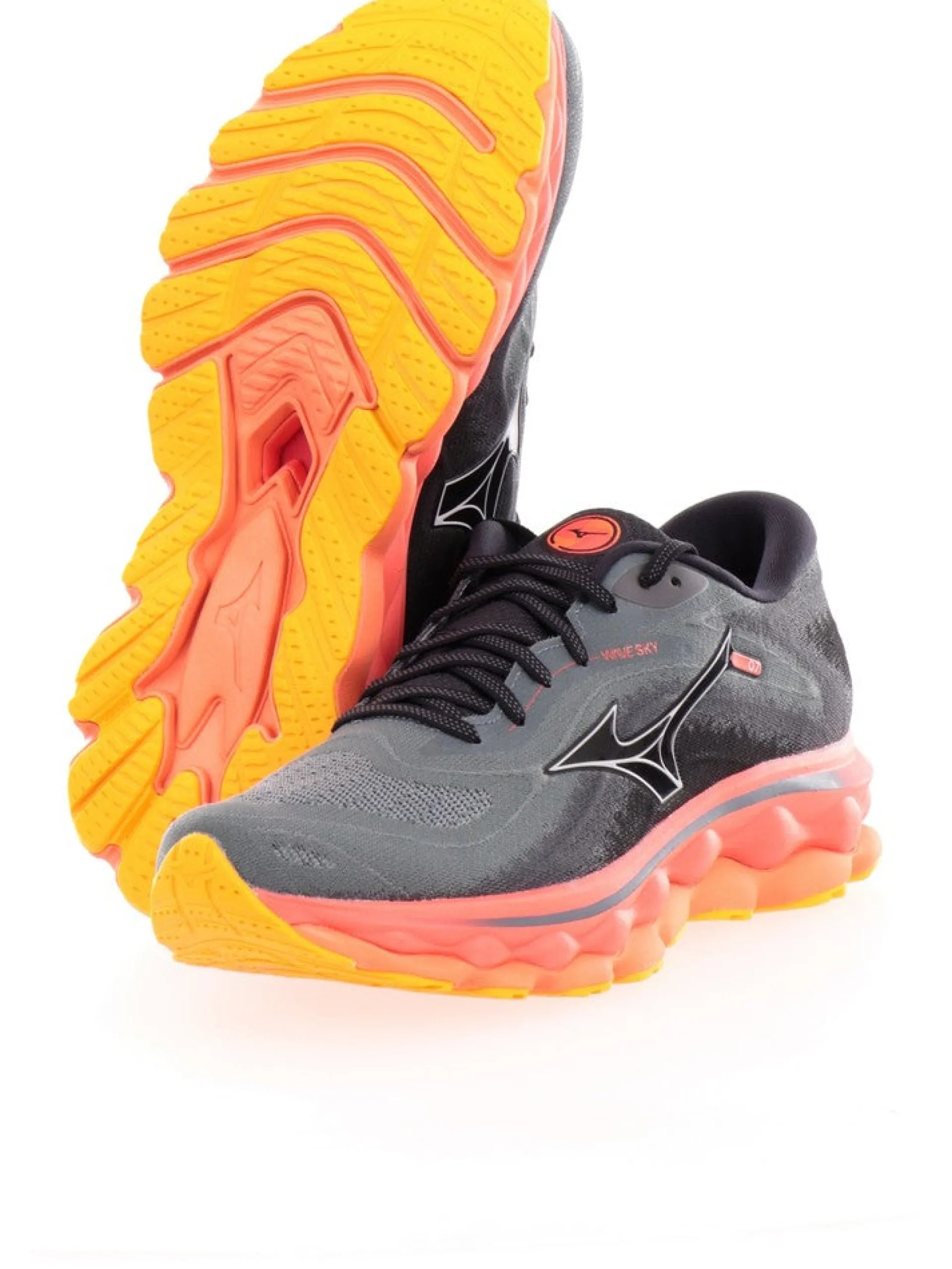 MIZUNO Scarpe Running*Scarpe grigie e arancioni da uomo Wave Sky 7 J1GC230