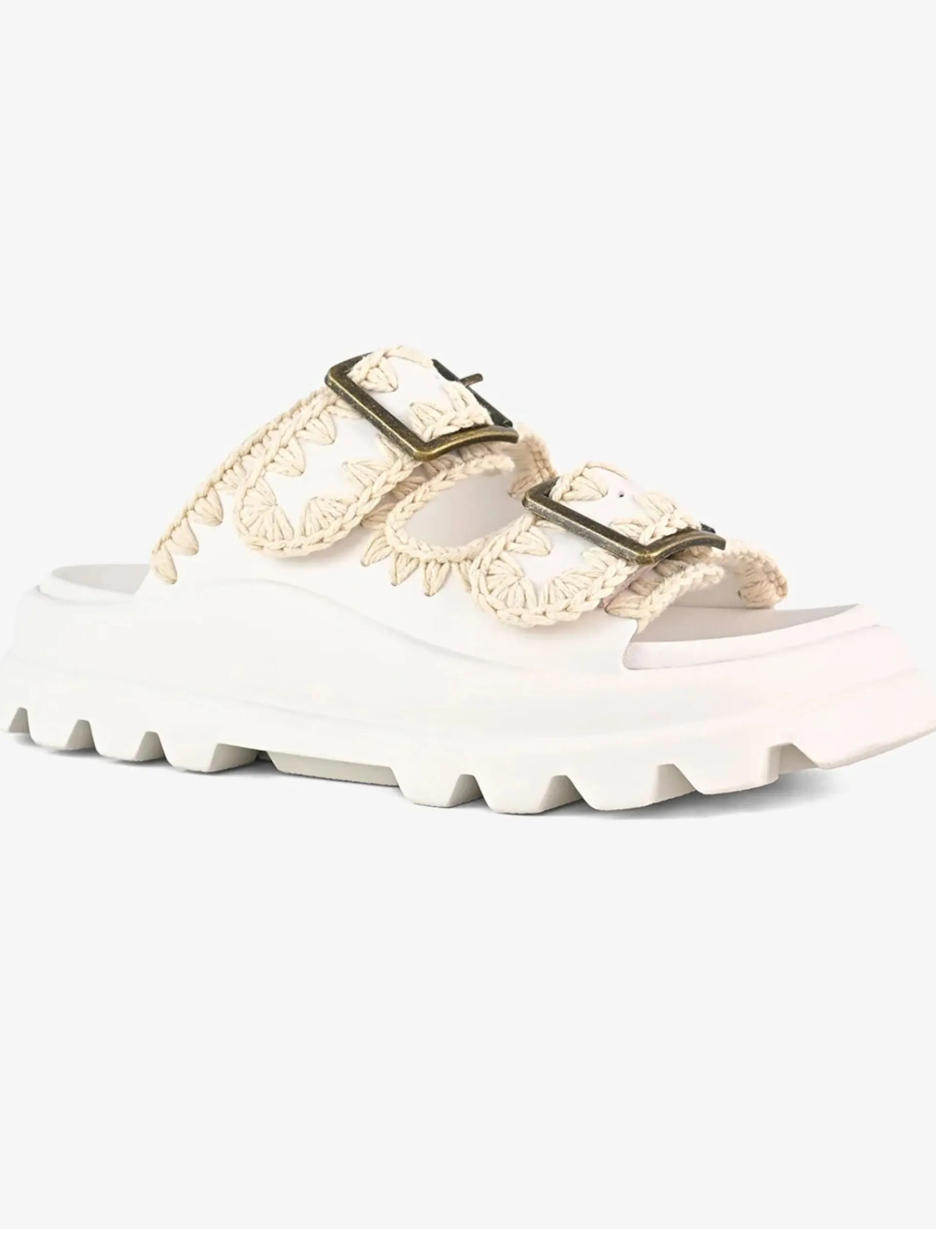 MOU Sandali*Scarpe bianche Eva One-Piece Slide Two-Buckle in gomma 661001N
