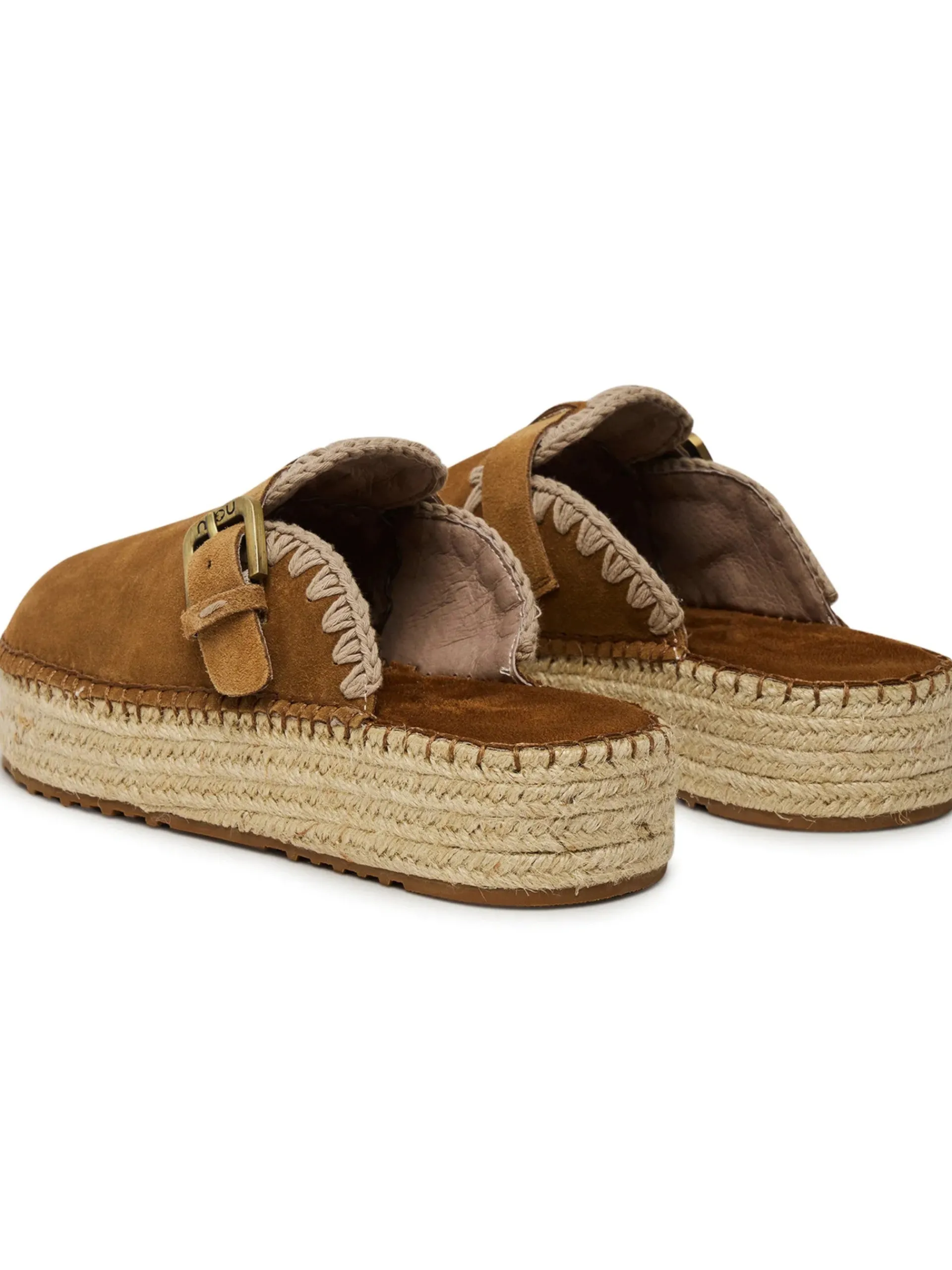 MOU Sandali*Scarpe marroni in pelle Jute Clog Plain Suede 641000A