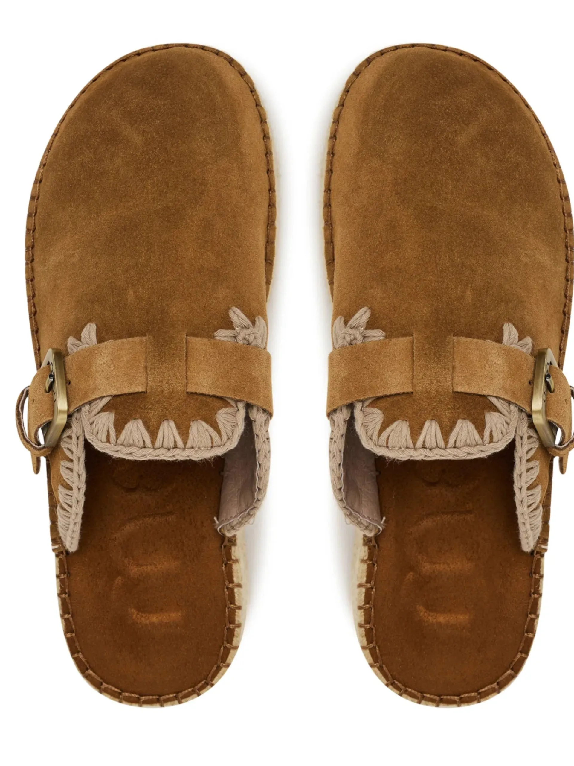 MOU Sandali*Scarpe marroni in pelle Jute Clog Plain Suede 641000A