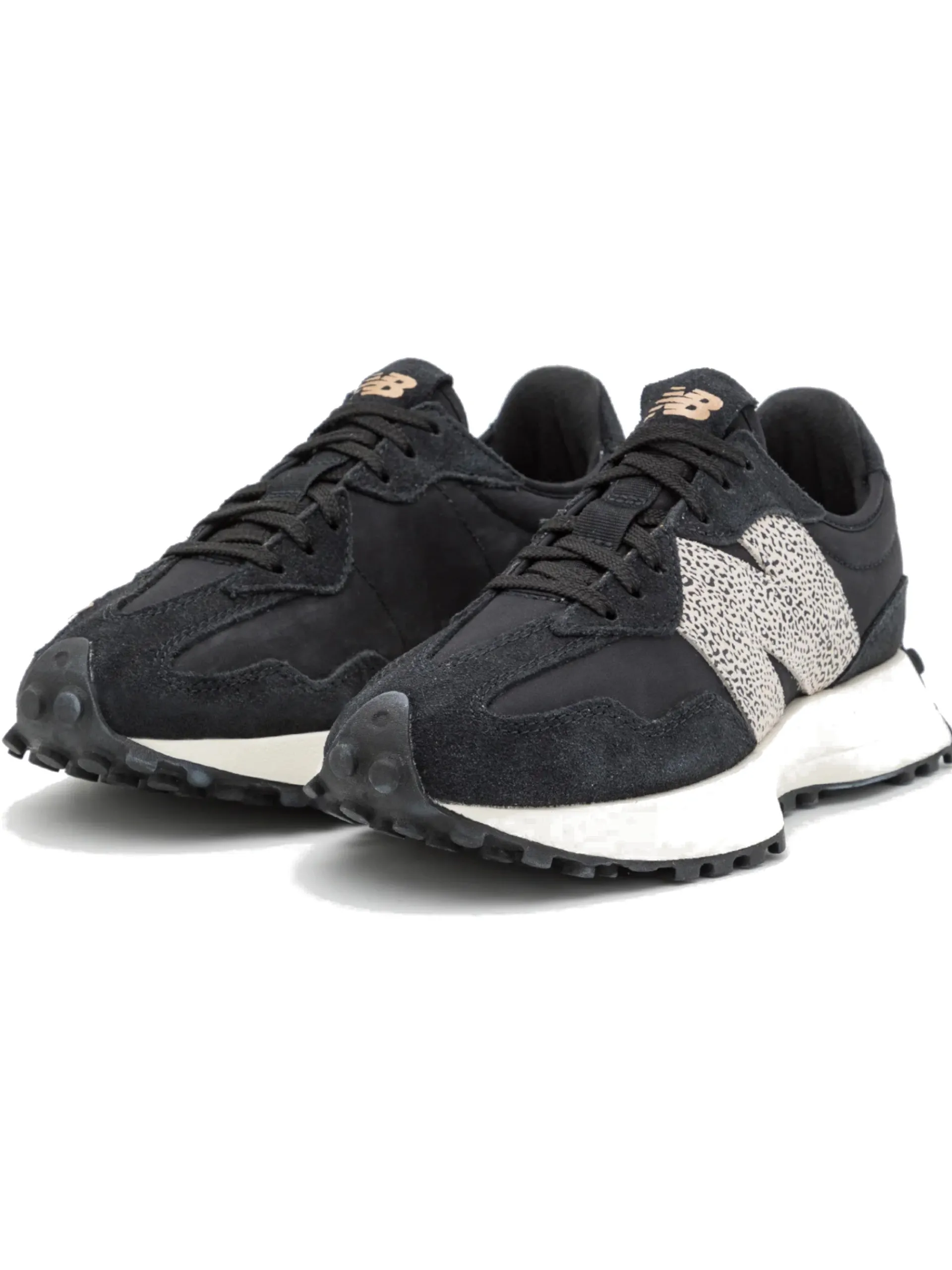NEW BALANCE Sneakers*Scarpe 327 nere logo NB animalier da donna Lifestyle WS327