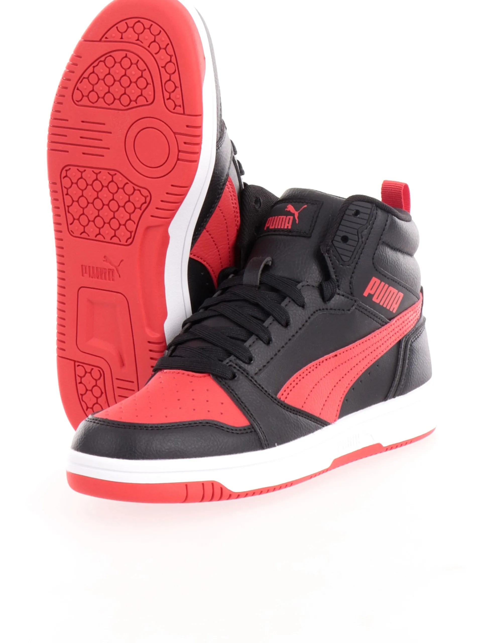 PUMA Sneakers*Scarpe nere e rosse da bambino Rebound V6 Mid 393831