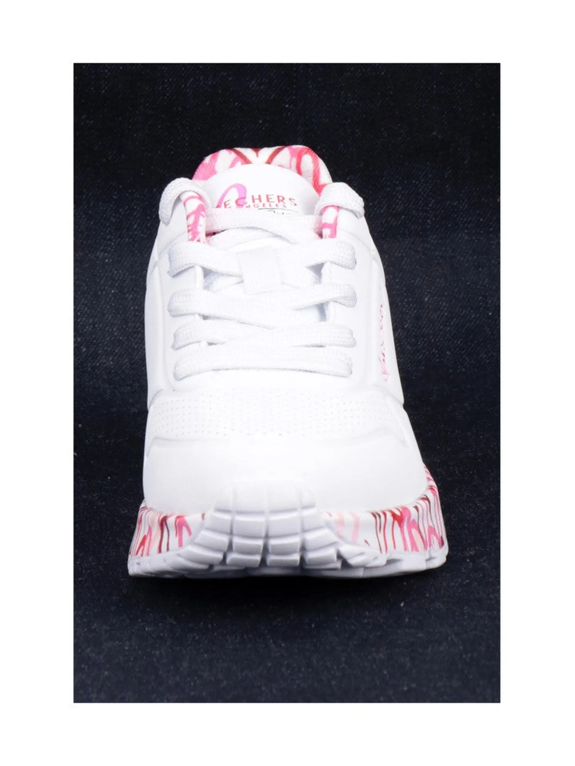 SKECHERS Sneakers*Scarpe bianche da bambina con cuori Uno Lite Lovely Luv 314976L