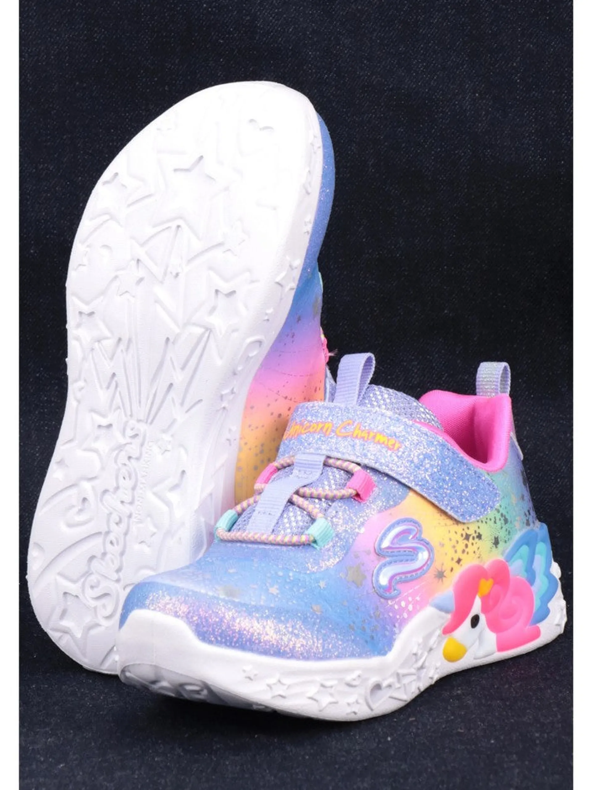 SKECHERS Sneakers*Scarpe multicolore da bambina con luci Unicorn Charmer-Twilight 302681