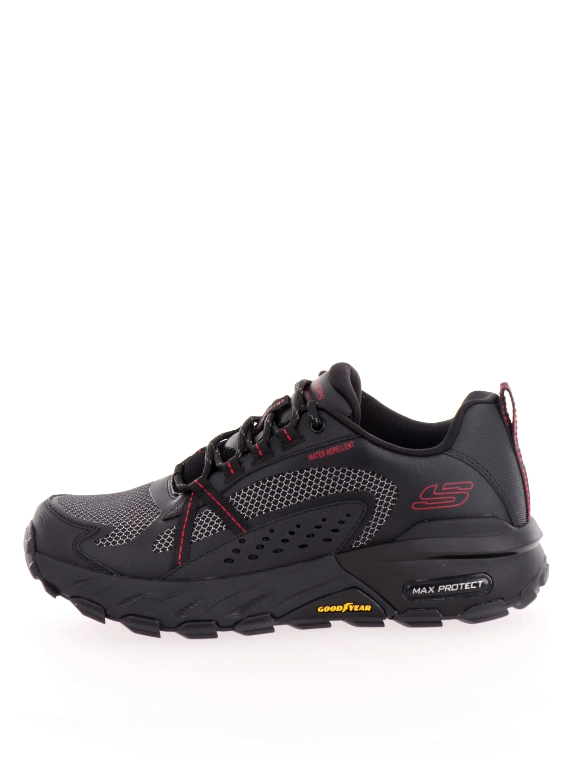 SKECHERS Sneakers*Scarpe nere e rosse da Uomo Max Protect Suola Good Year Water Repellent 237303