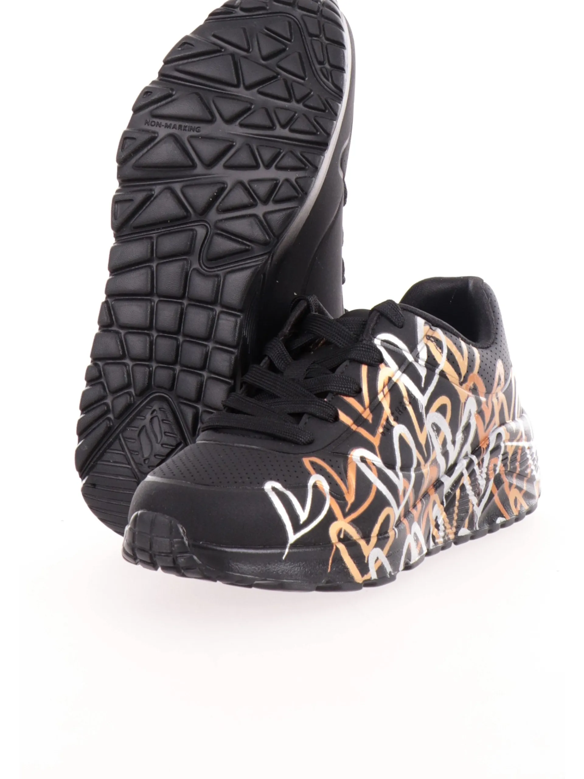 SKECHERS Sneakers*Scarpe Uno Lite Metallic Love nere Kids 314067L
