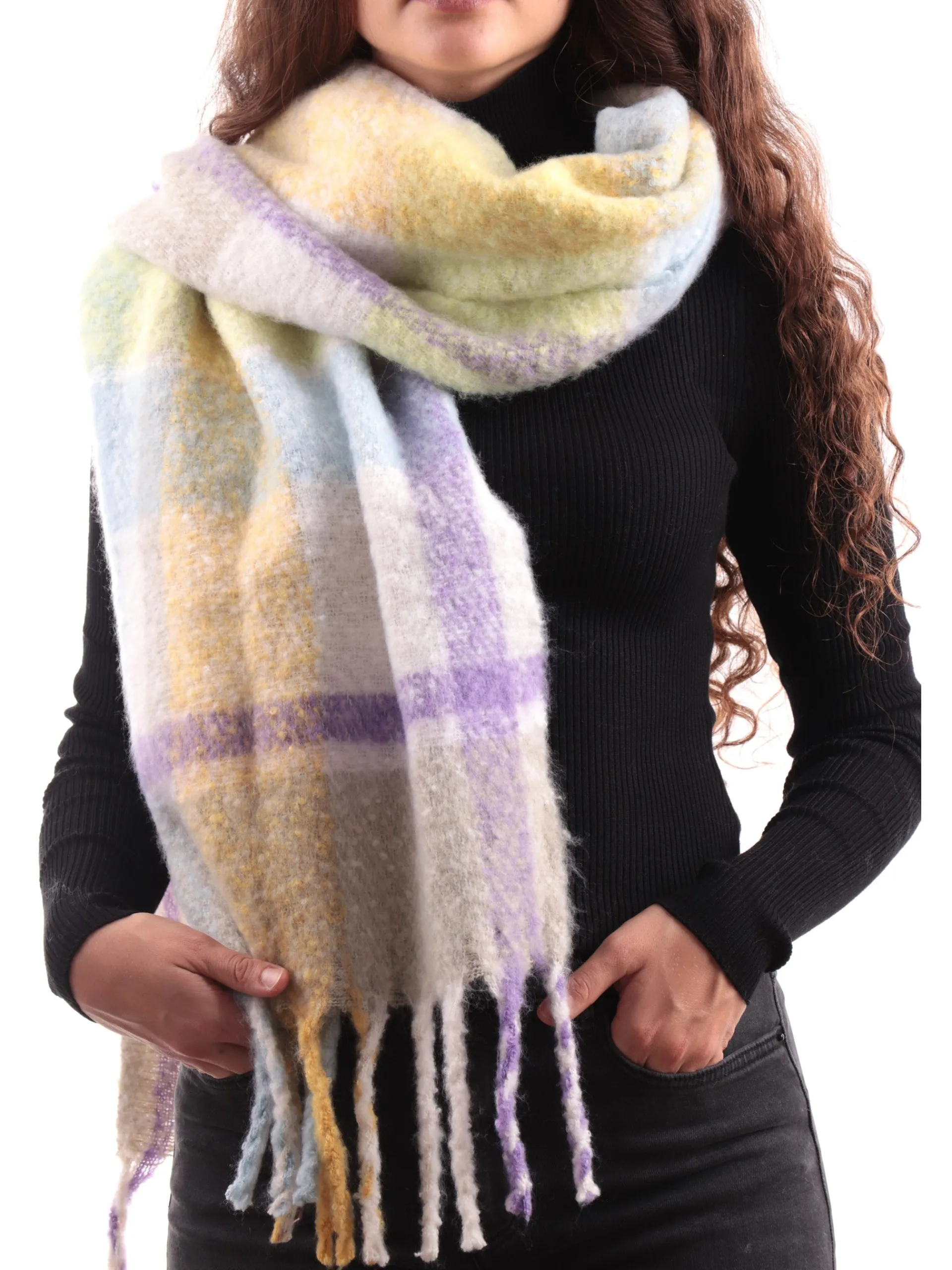ONLY Sciarpe*Sciarpa a quadri da Donna frange 15297968